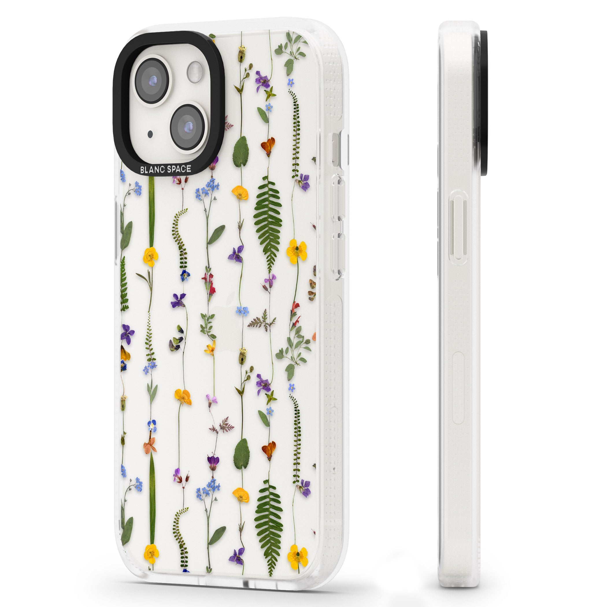 Wildflower Chain iPhone 15 / 14 / 13 Clear Case Impact Air - Blanc Space