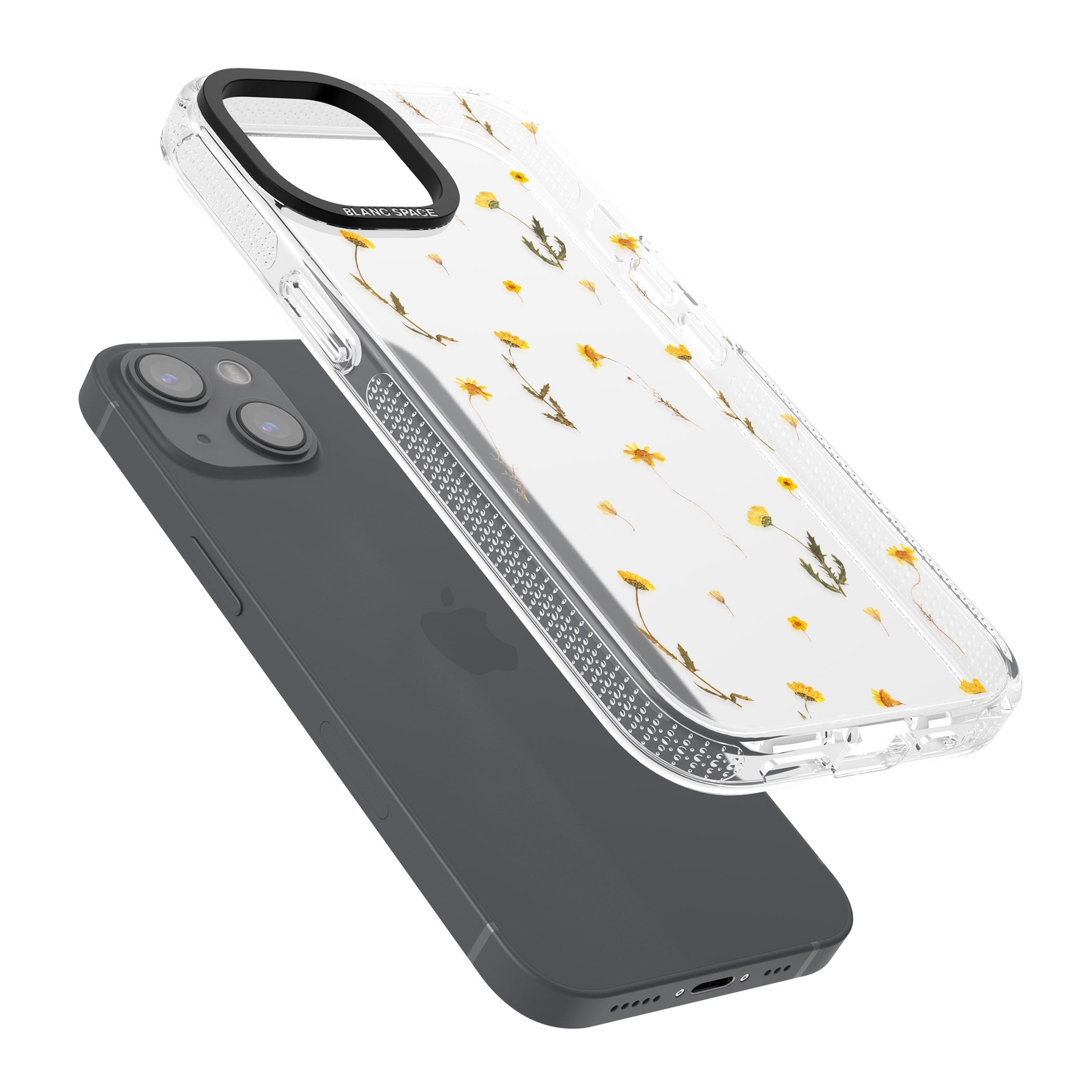 Mixed Yellow Flowers - Dried Flower-Inspired iPhone 15 / 14 / 13 Clear Case Impact Air - Blanc Space
