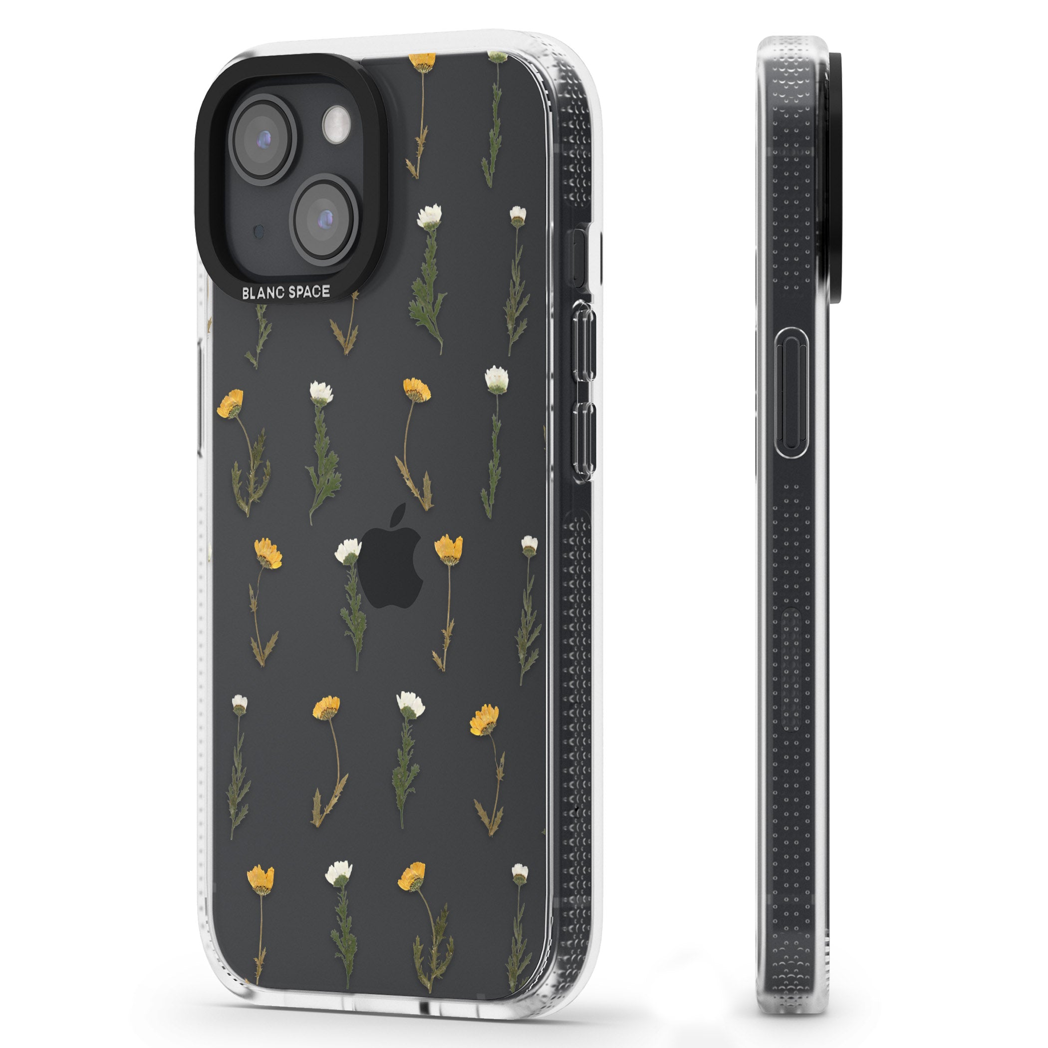 Pressed Flower iPhone 15 / 14 / 13 Clear Case Impact Air - Blanc Space