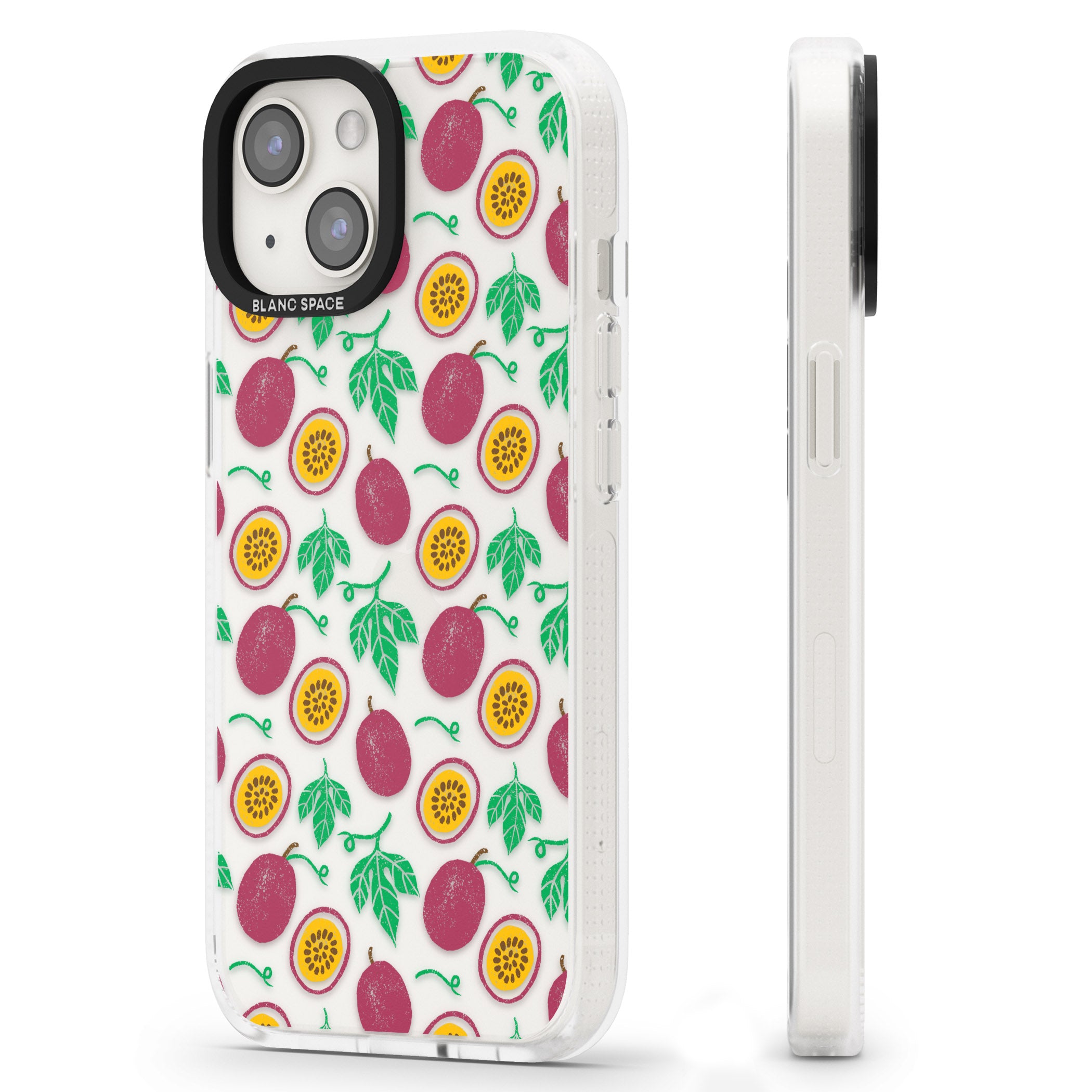 Passion Fruit Pattern iPhone 15 / 14 / 13 Clear Case Impact Air - Blanc Space