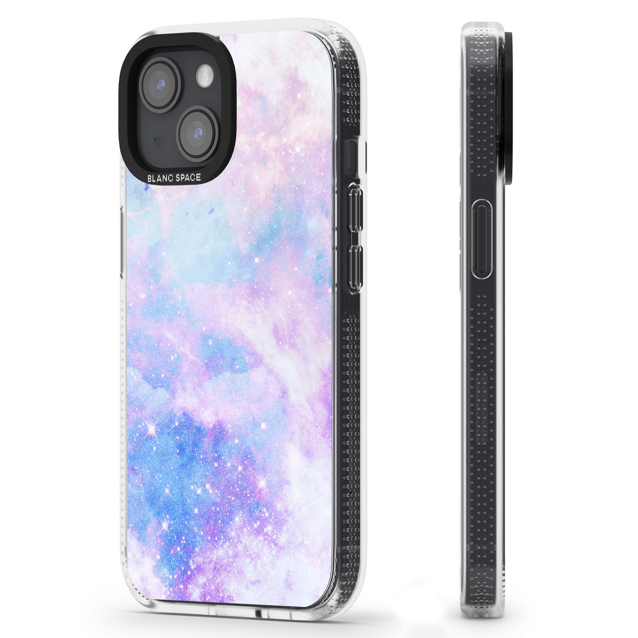 Light Blue Galaxy Pattern Design iPhone 15 / 14 / 13 Clear Case Impact Air - Blanc Space