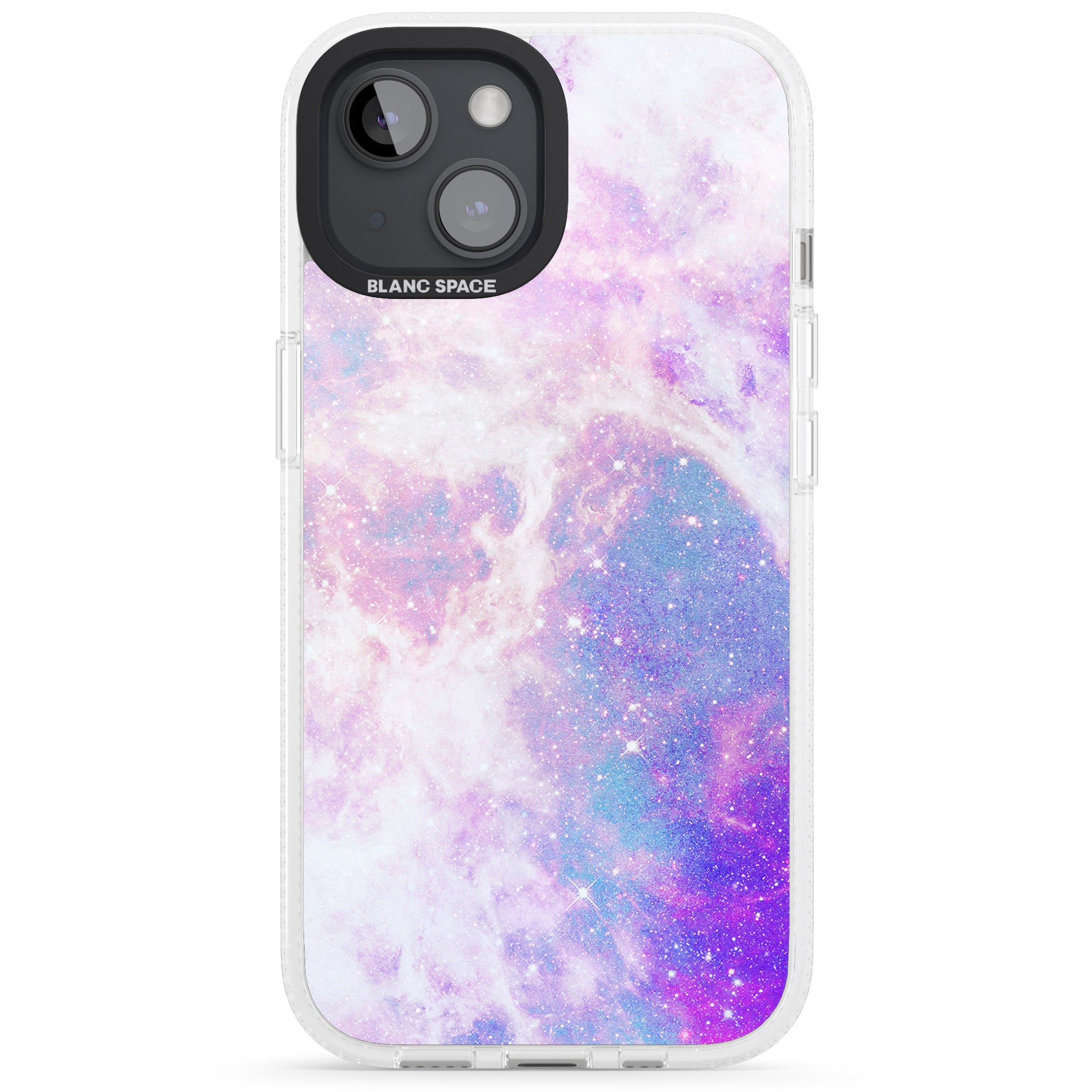 Purple & Blue Galaxy Pattern Design iPhone 15 / 14 / 13 Clear Case Impact Air - Blanc Space