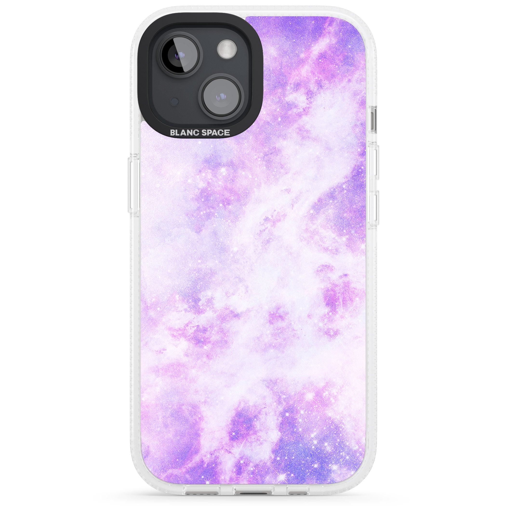 Purple Galaxy Pattern Design iPhone 15 / 14 / 13 Clear Case Impact Air - Blanc Space