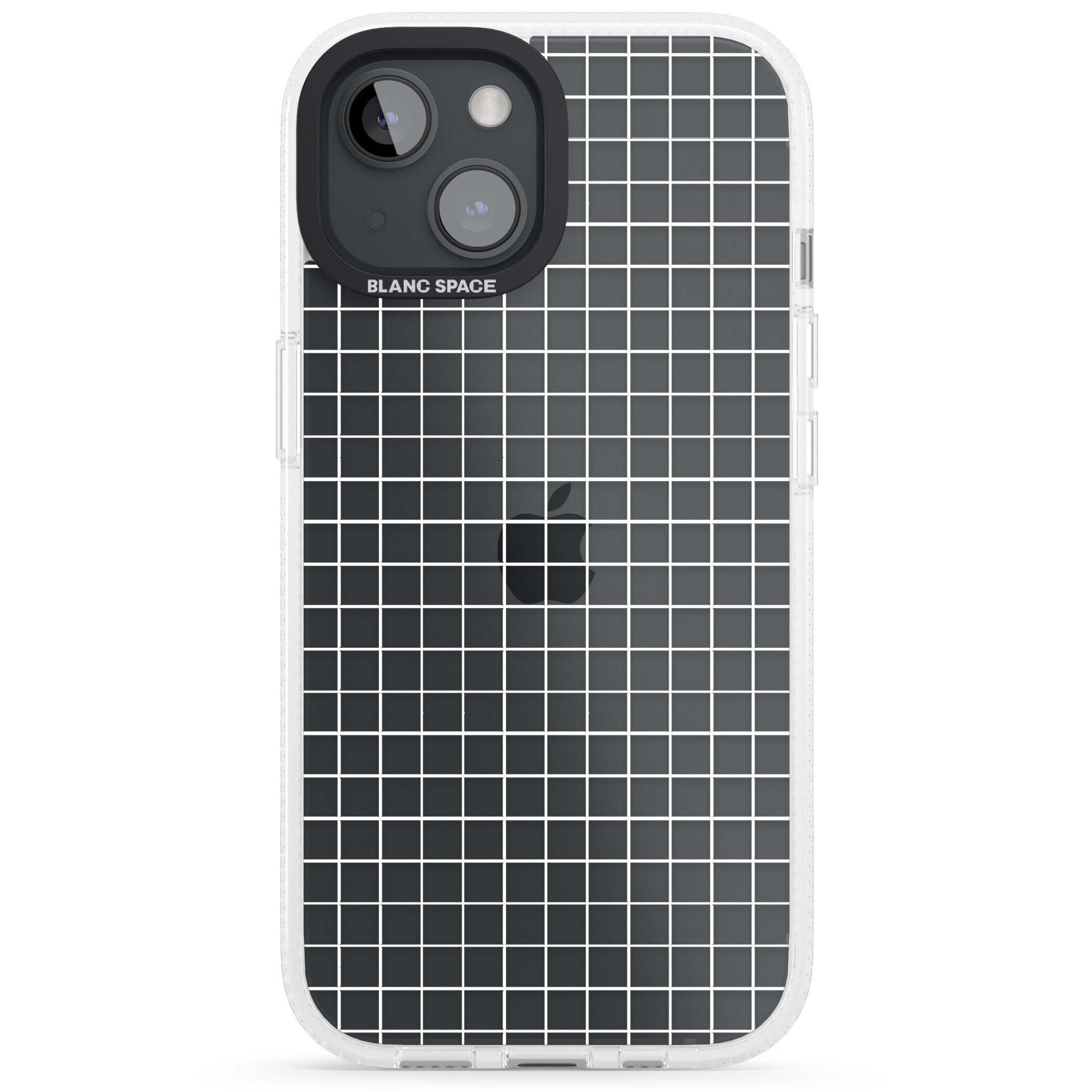 Simplistic Small Grid Designs White (Transparent) iPhone 15 / 14 / 13 Clear Case Impact Air - Blanc Space
