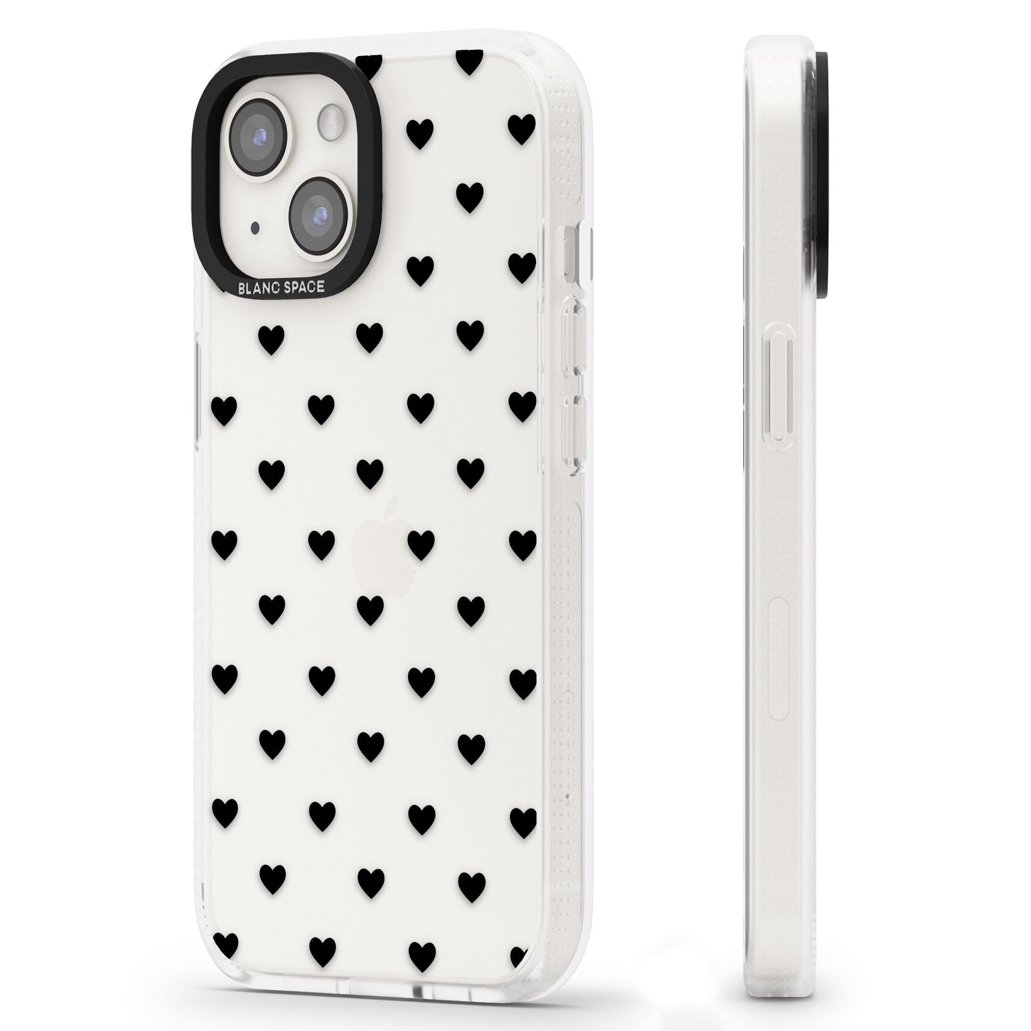 Small Heart Pattern: White & iPhone 15 / 14 / 13 Clear Case Impact Air - Blanc Space