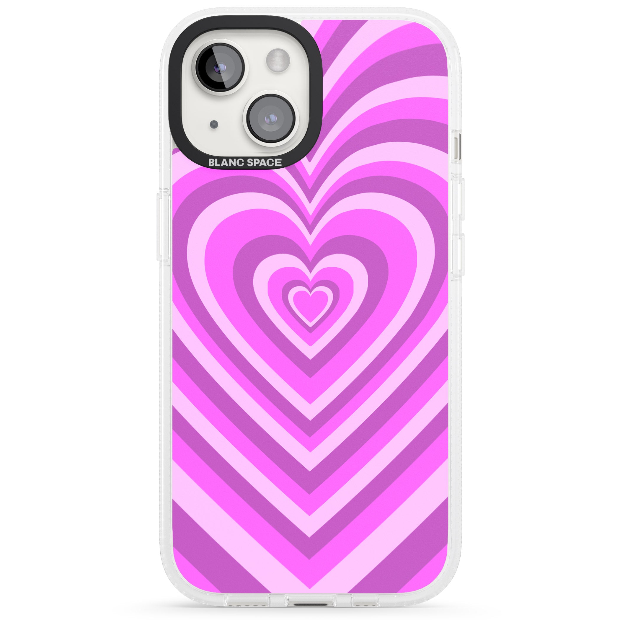Pink Heart Illusion iPhone 15 / 14 / 13 Clear Case Impact Air - Blanc Space