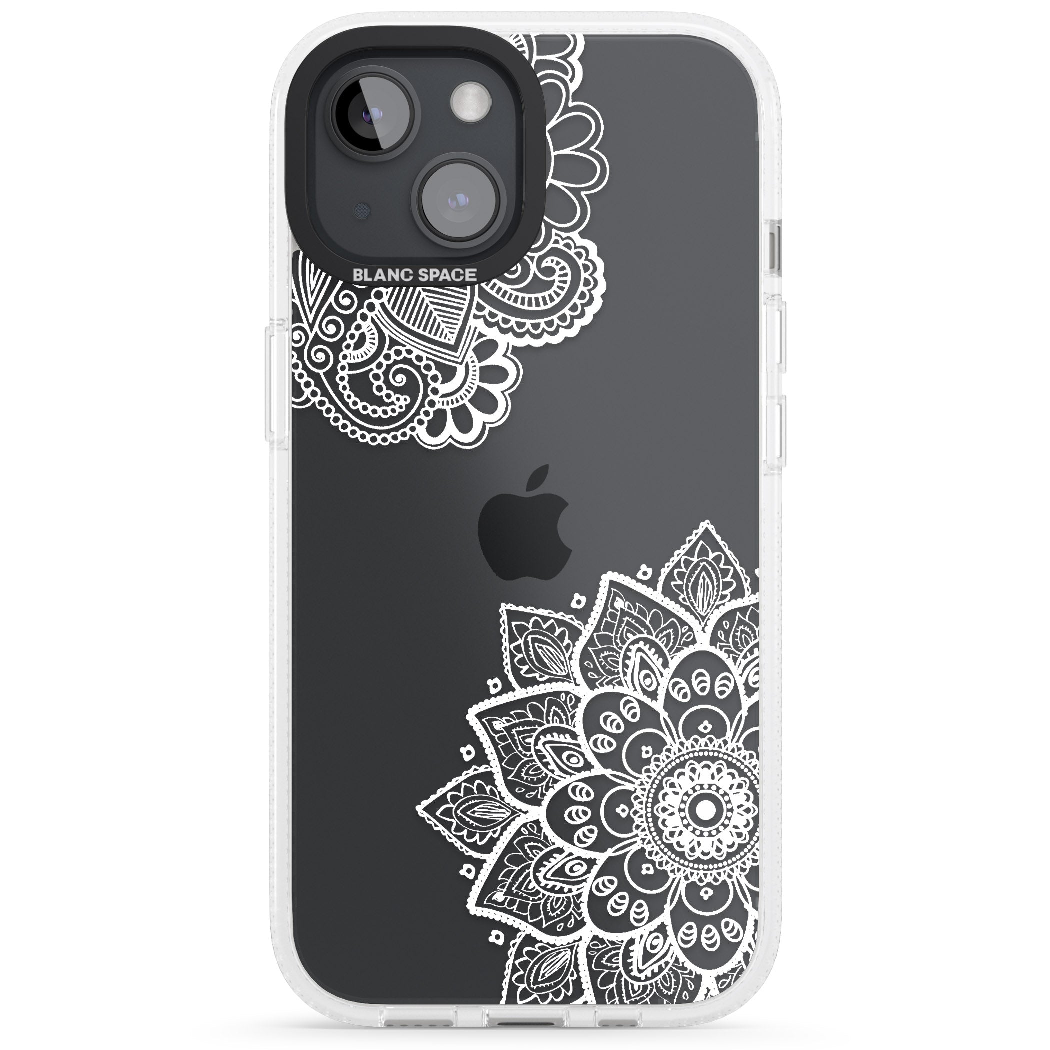 White Henna Florals iPhone 15 / 14 / 13 Clear Case Impact Air - Blanc Space