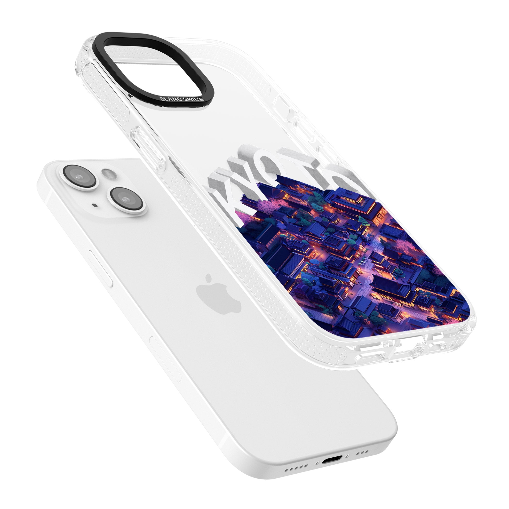 Kyoto iPhone 15 / 14 / 13 Clear Case Impact Air - Blanc Space
