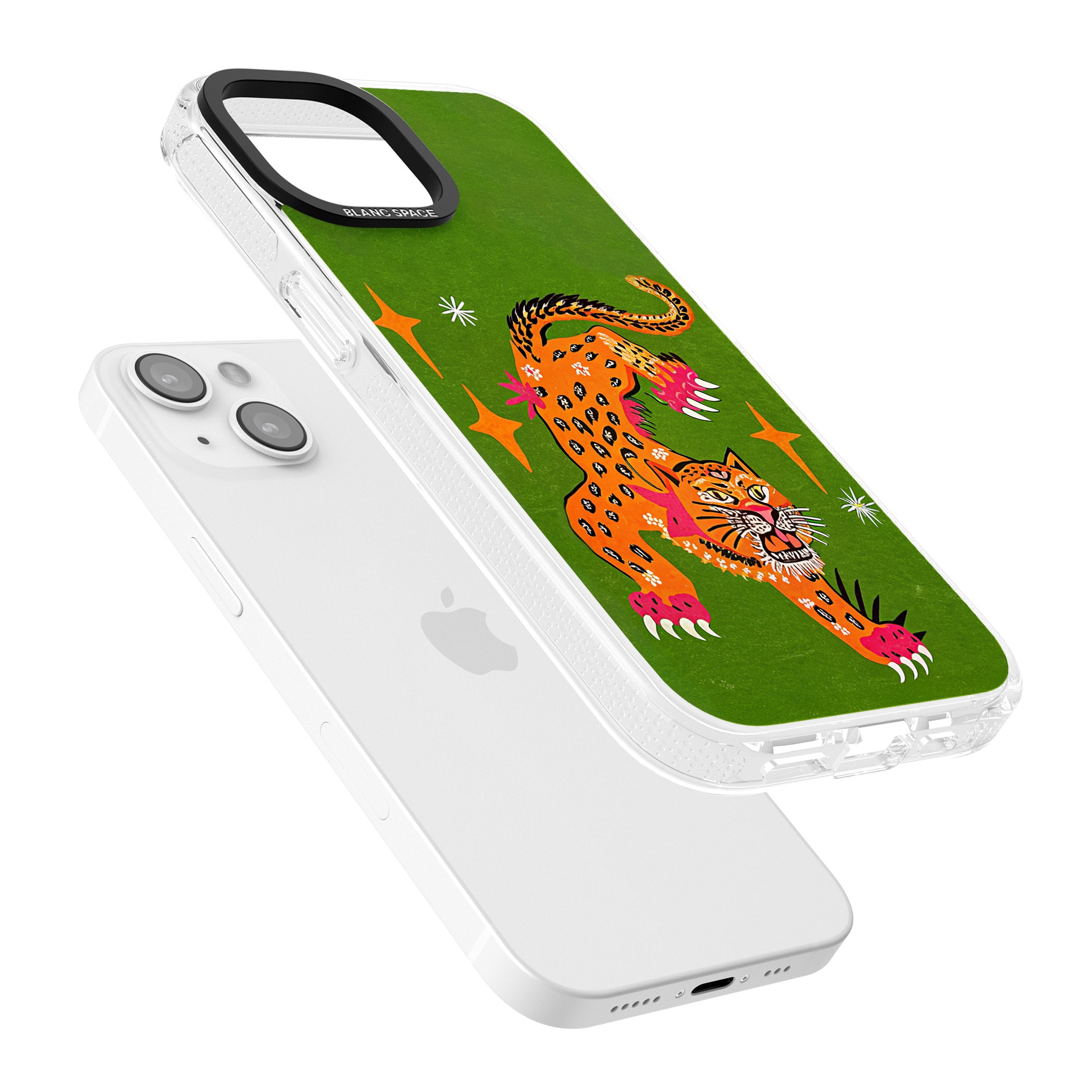 Fierce Jaguar iPhone 15 / 14 / 13 Clear Case Impact Air - Blanc Space