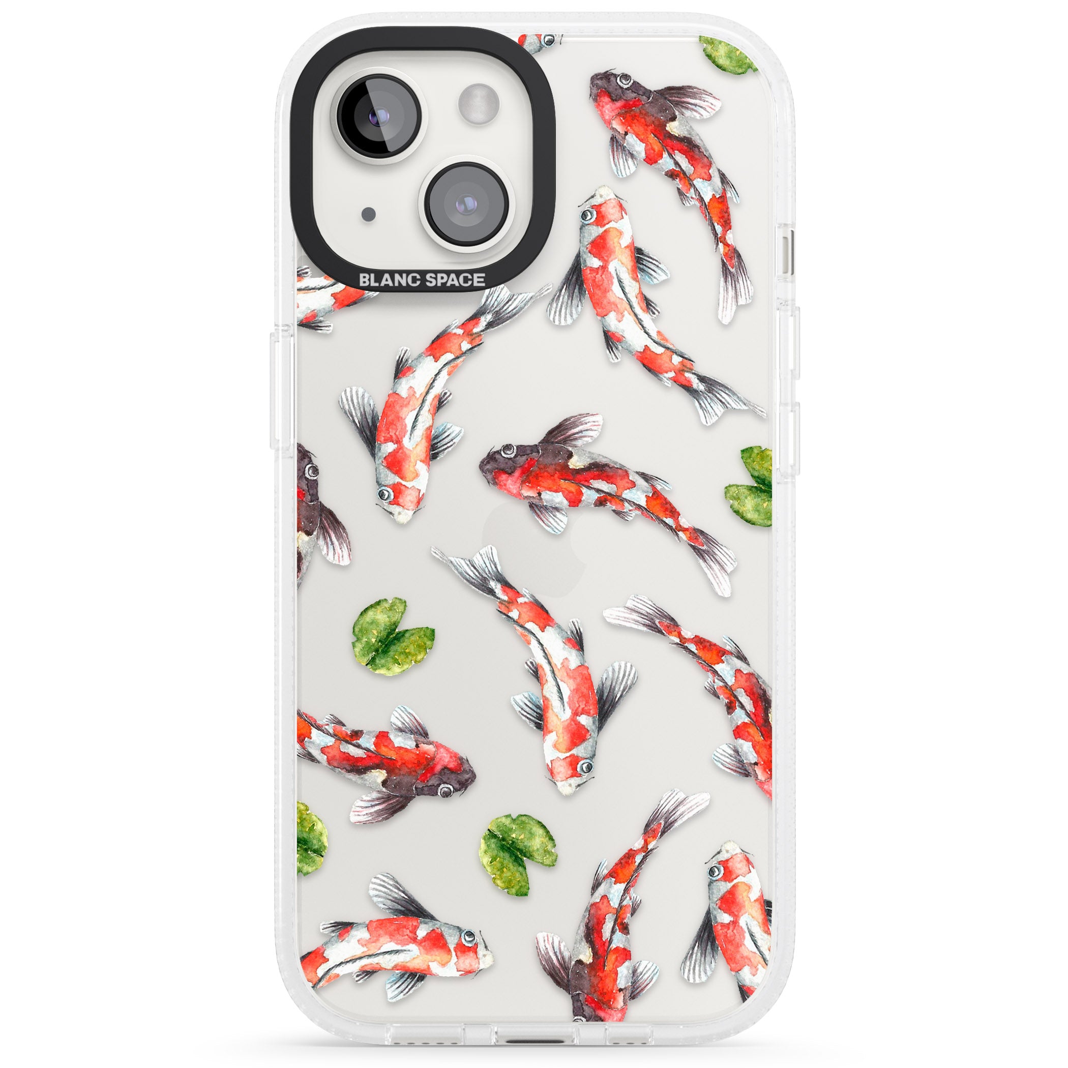 Koi Fish Japanese Watercolour iPhone 15 / 14 / 13 Clear Case Impact Air - Blanc Space
