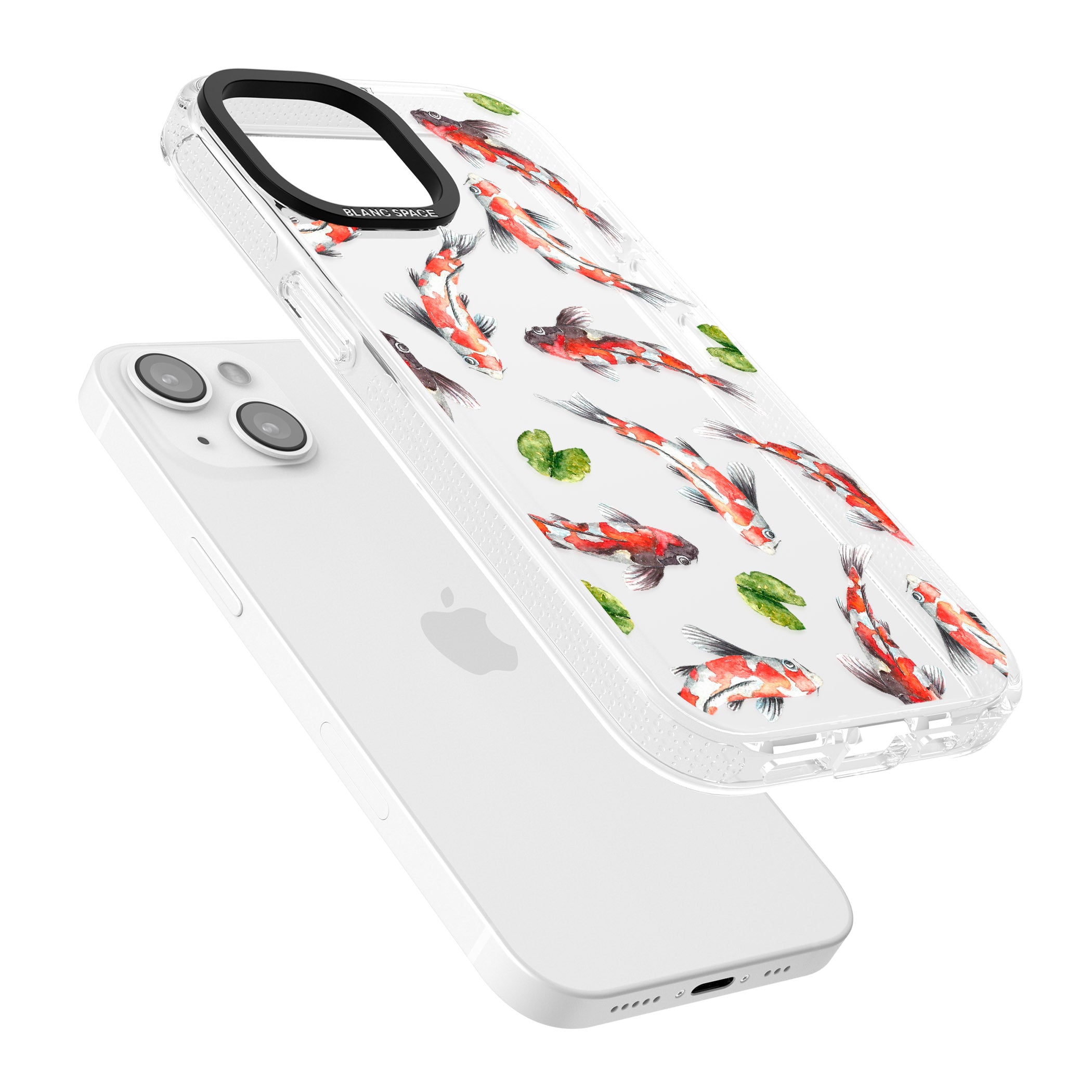 Koi Fish Japanese Watercolour iPhone 15 / 14 / 13 Clear Case Impact Air - Blanc Space