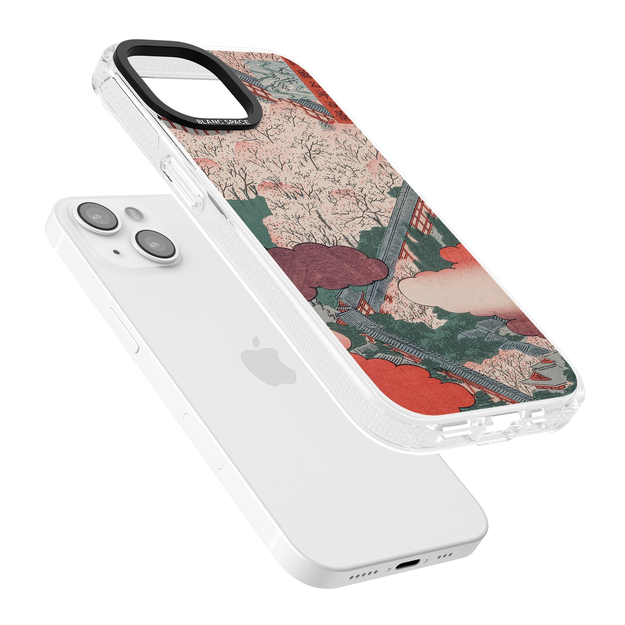 Vintage Japanese Illustrations Japanese City iPhone 15 / 14 / 13 Clear Case Impact Air - Blanc Space