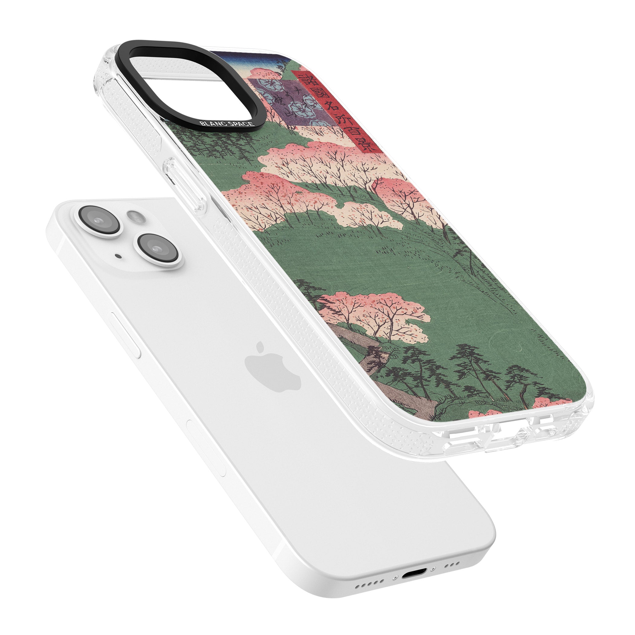 Japanese Illustration Cherry Blossom Forest iPhone 15 / 14 / 13 Clear Case Impact Air - Blanc Space
