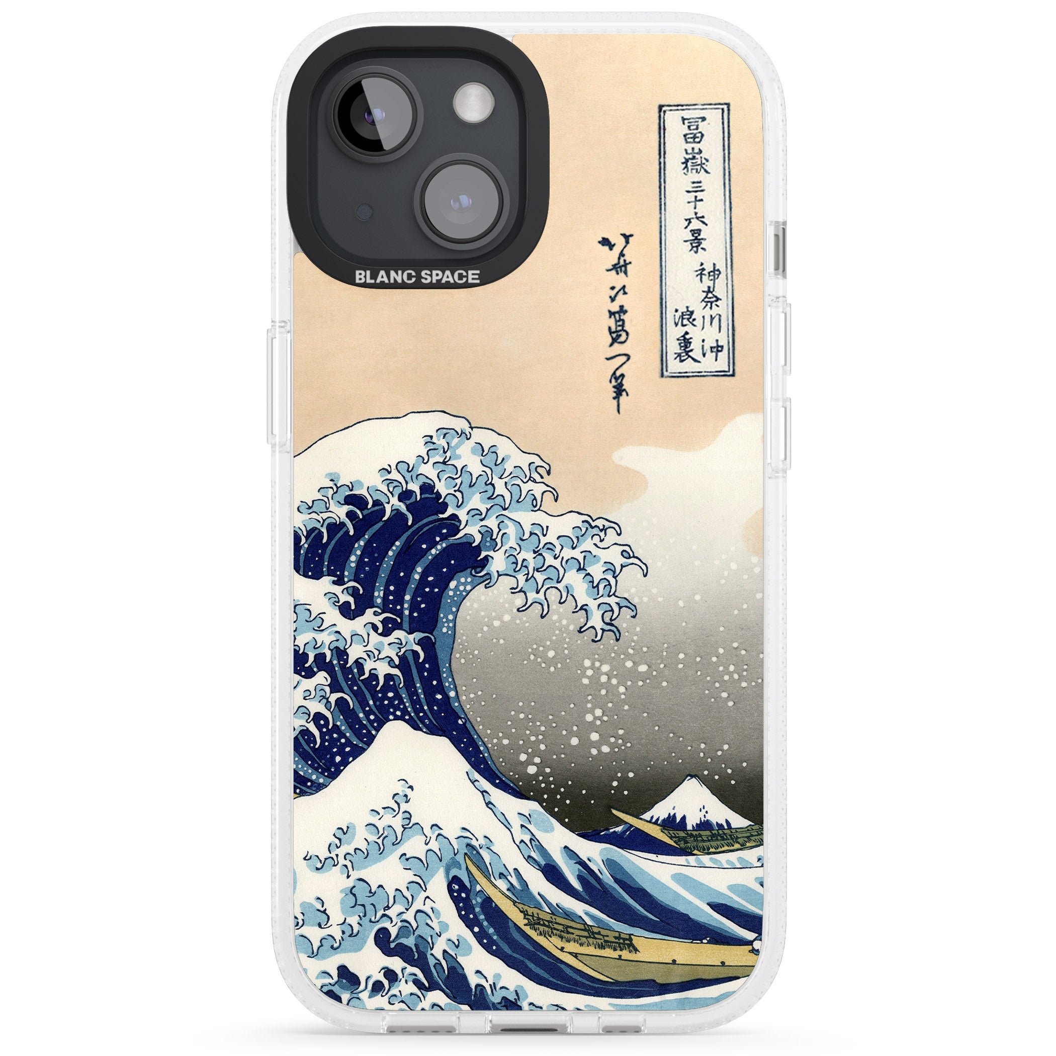 Great Wave iPhone 15 / 14 / 13 Clear Case Impact Air - Blanc Space