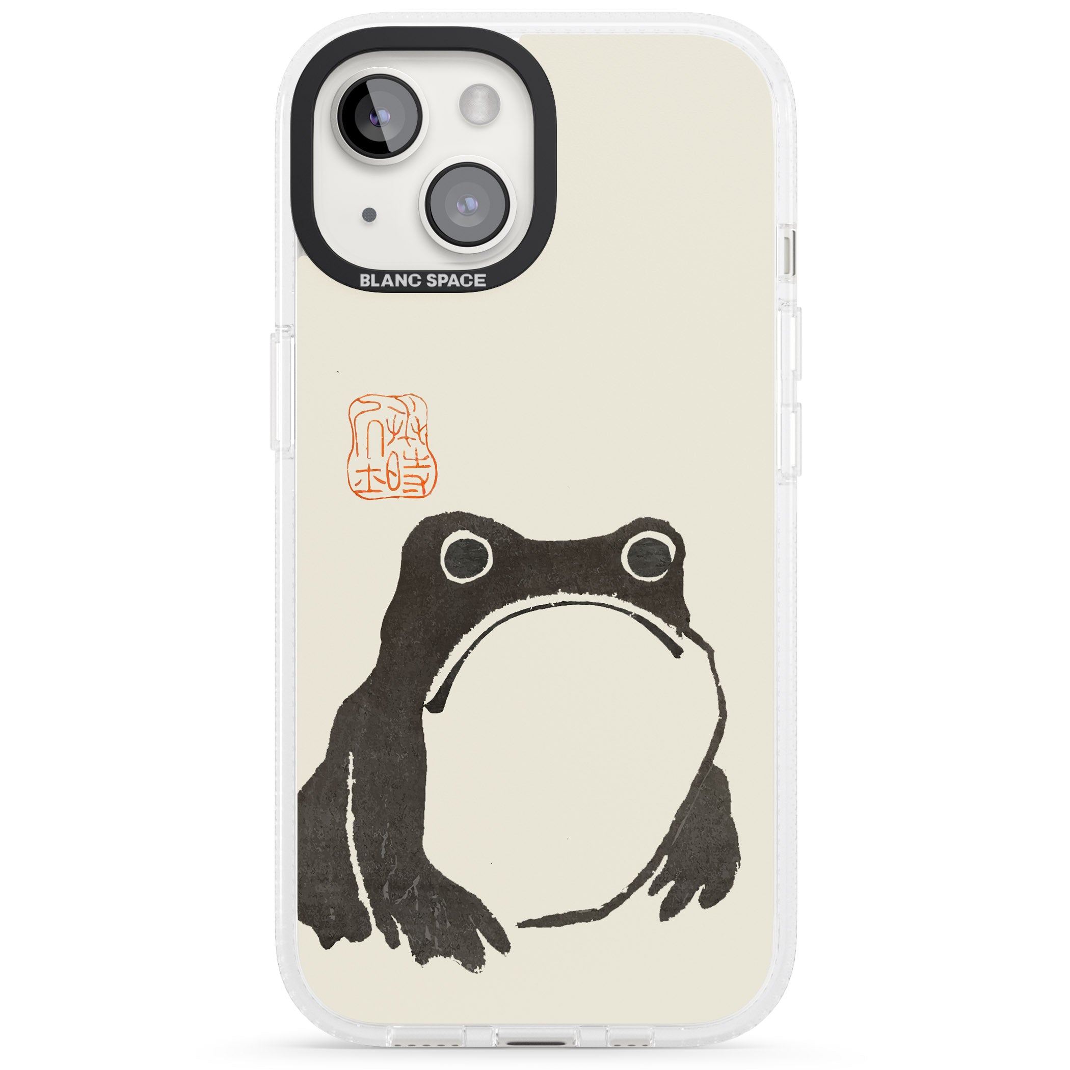 Matsumoto Hoji Frog iPhone 15 / 14 / 13 Clear Case Impact Air - Blanc Space