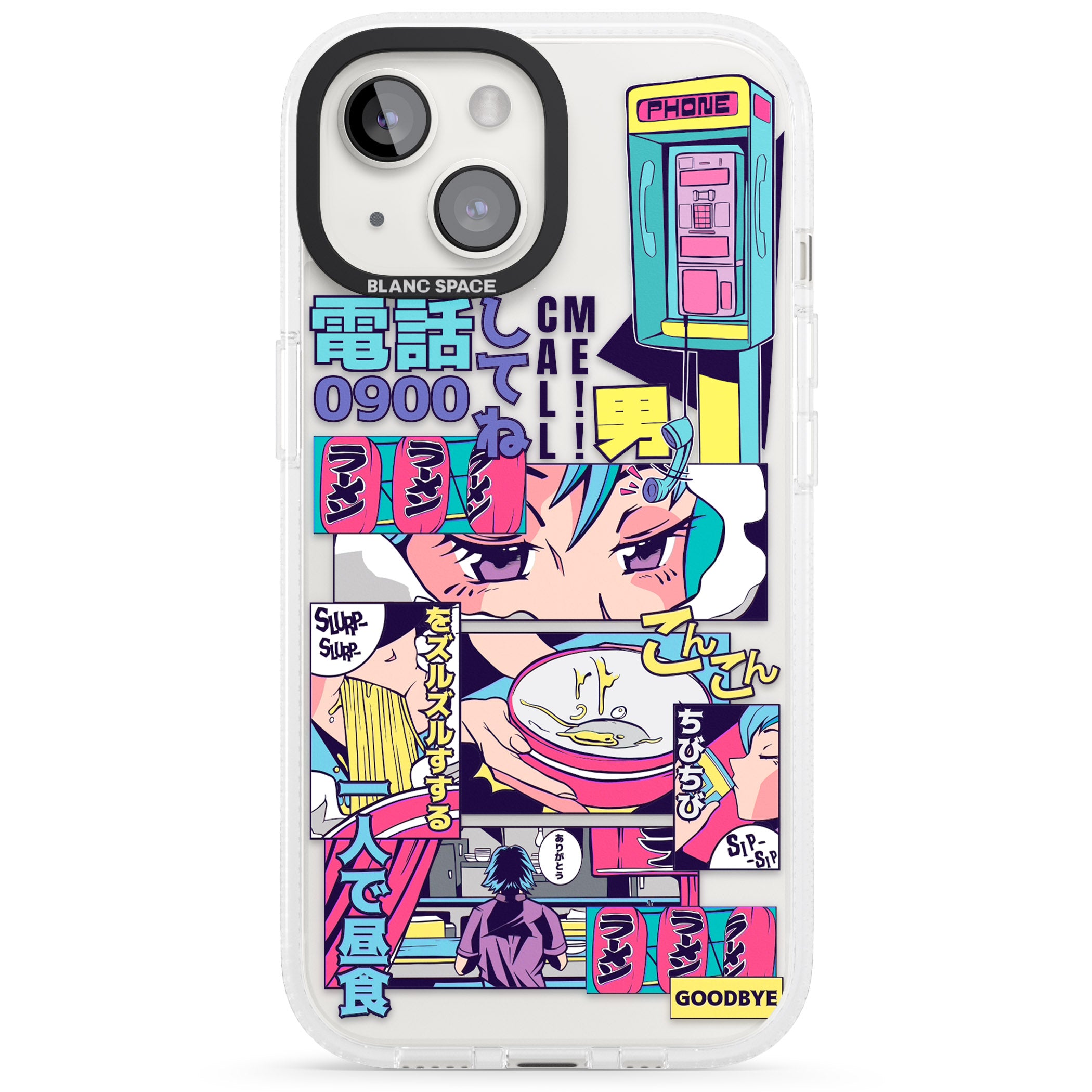 Vibrant Anime Comic iPhone 15 / 14 / 13 Clear Case Impact Air - Blanc Space