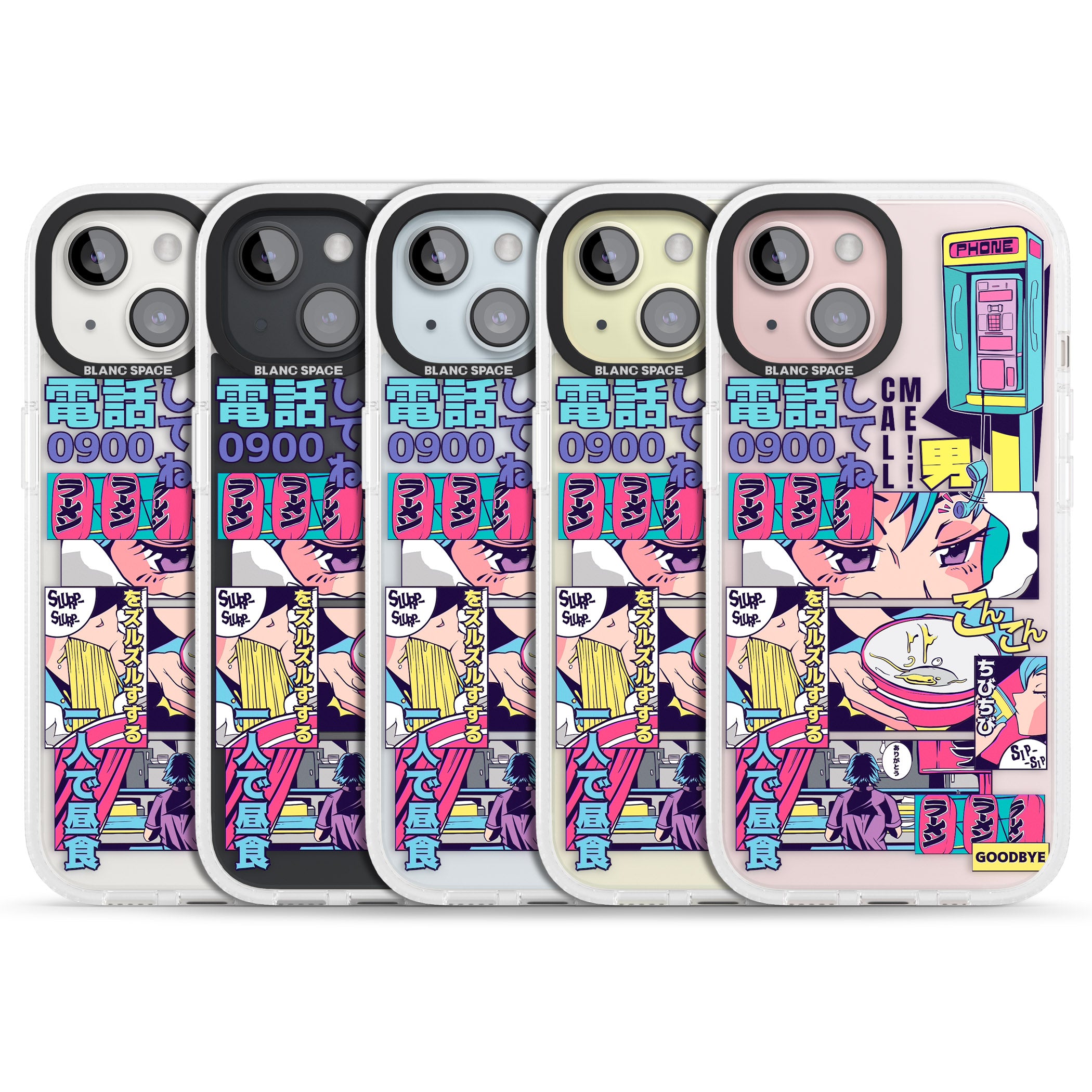 Vibrant Anime Comic iPhone 15 / 14 / 13 Clear Case Impact Air - Blanc Space