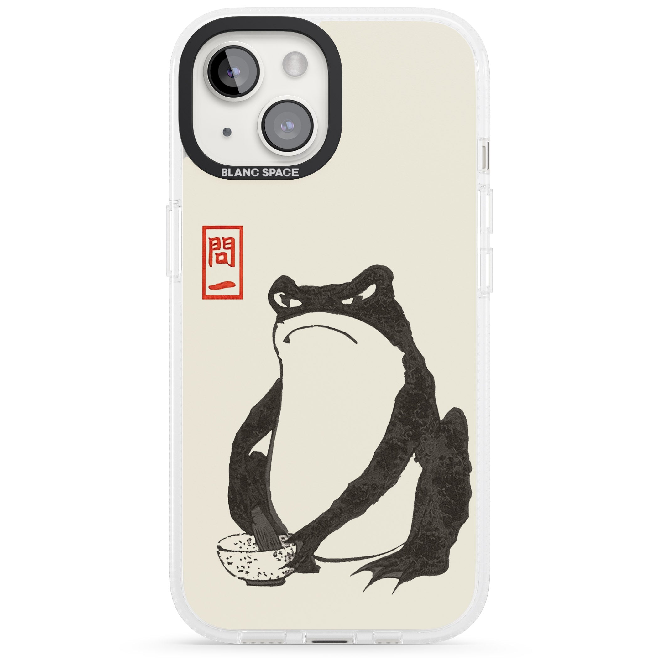 Matsumoto Hoji Grumpy Toad iPhone 15 / 14 / 13 Clear Case Impact Air - Blanc Space