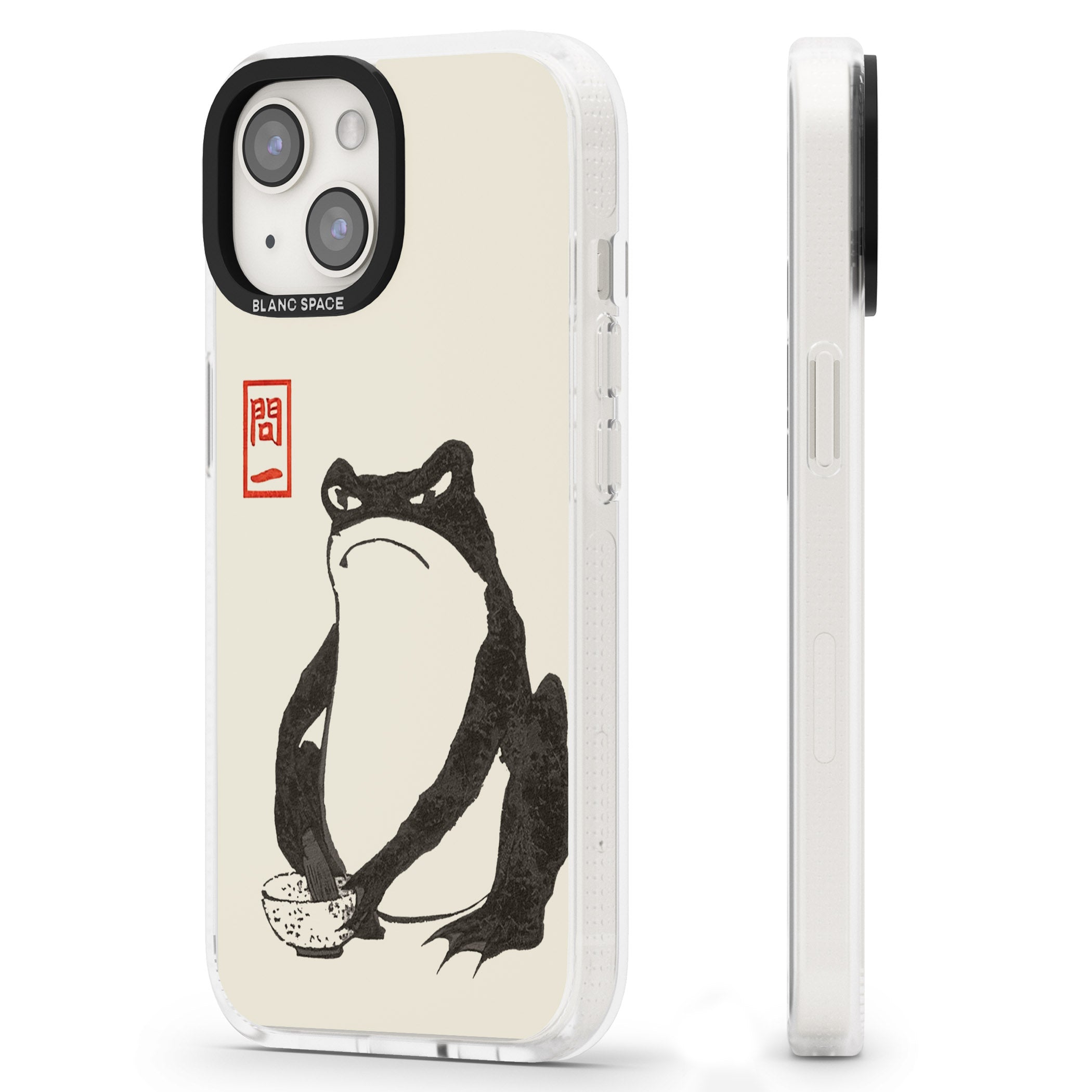 Matsumoto Hoji Grumpy Toad iPhone 15 / 14 / 13 Clear Case Impact Air - Blanc Space