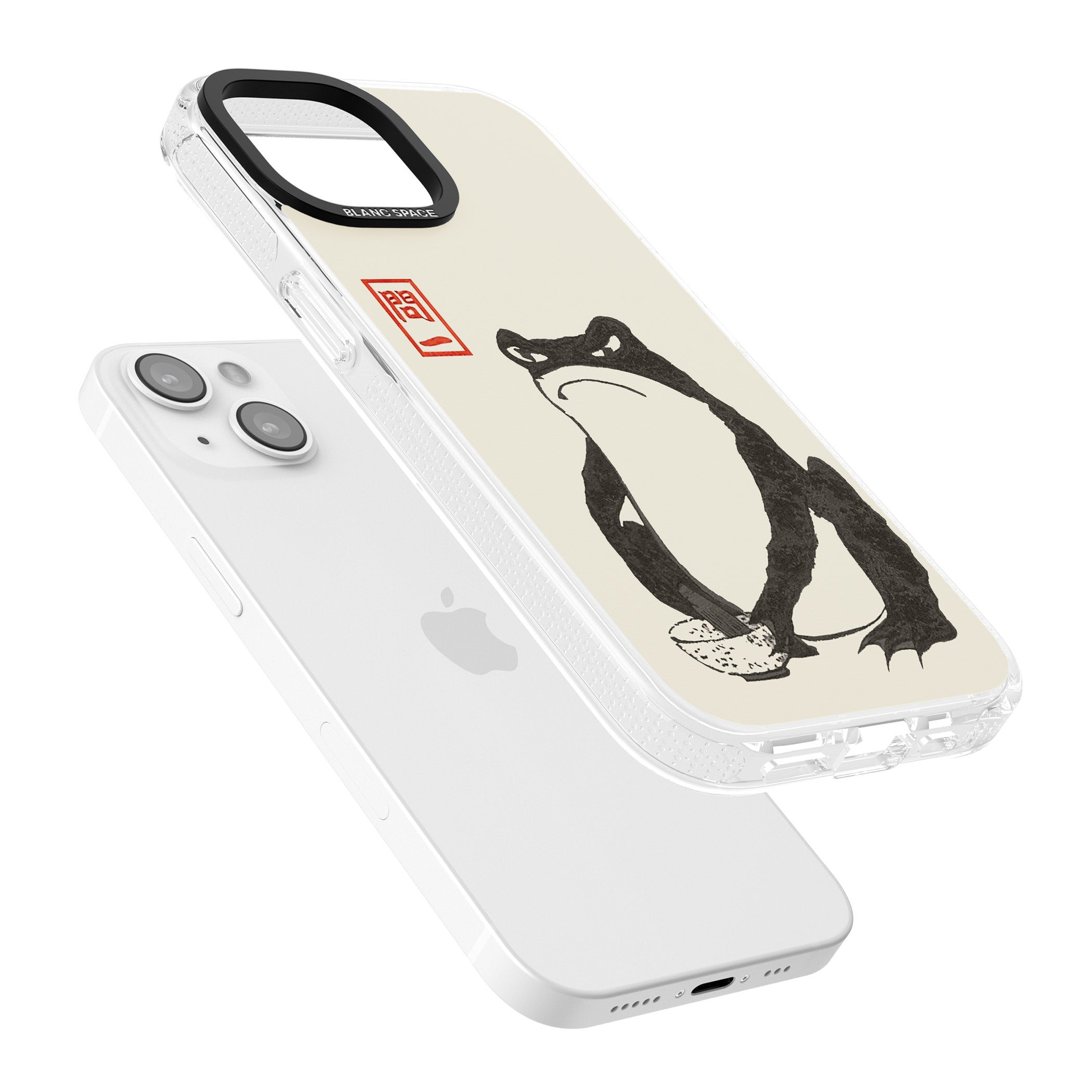 Matsumoto Hoji Grumpy Toad iPhone 15 / 14 / 13 Clear Case Impact Air - Blanc Space