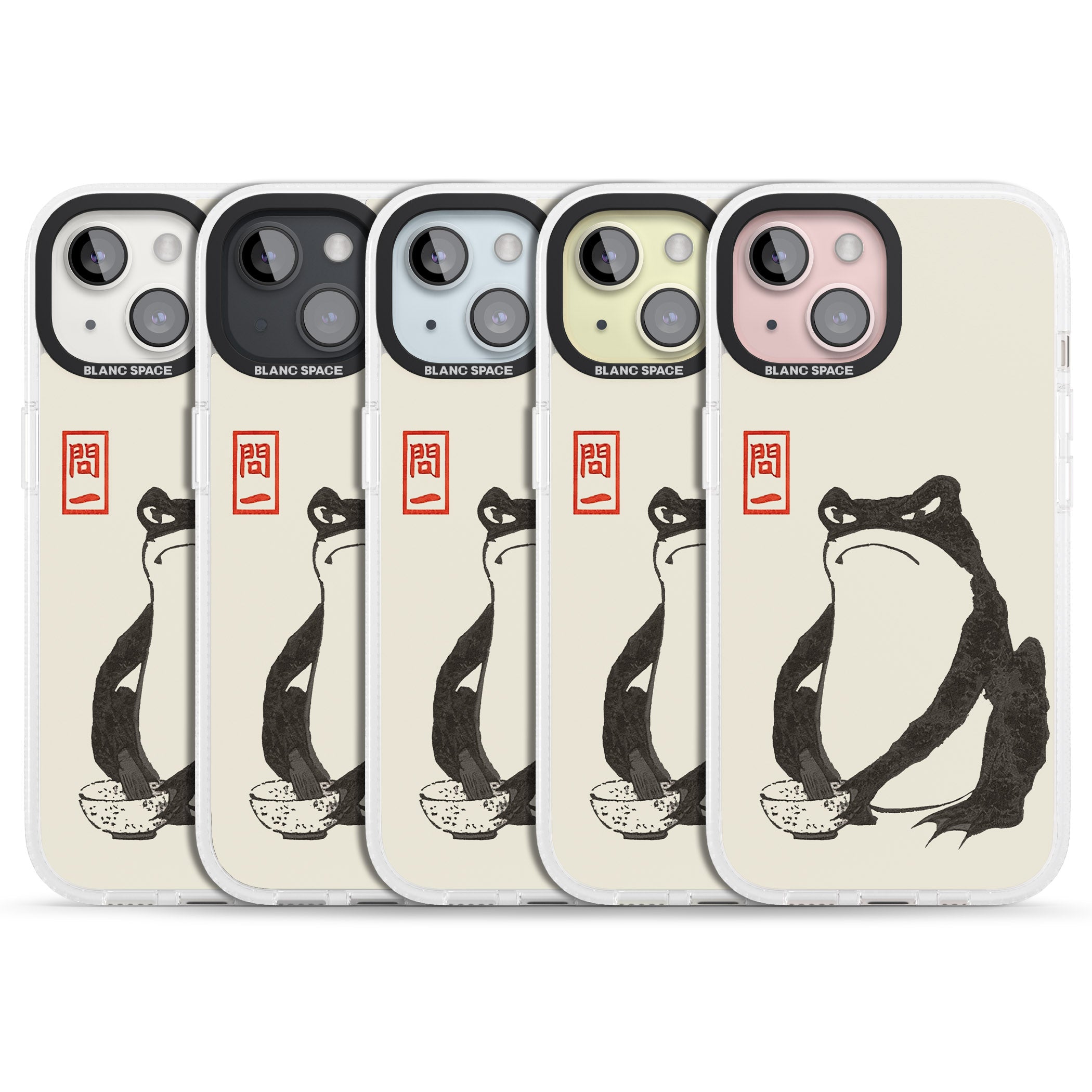 Matsumoto Hoji Grumpy Toad iPhone 15 / 14 / 13 Clear Case Impact Air - Blanc Space