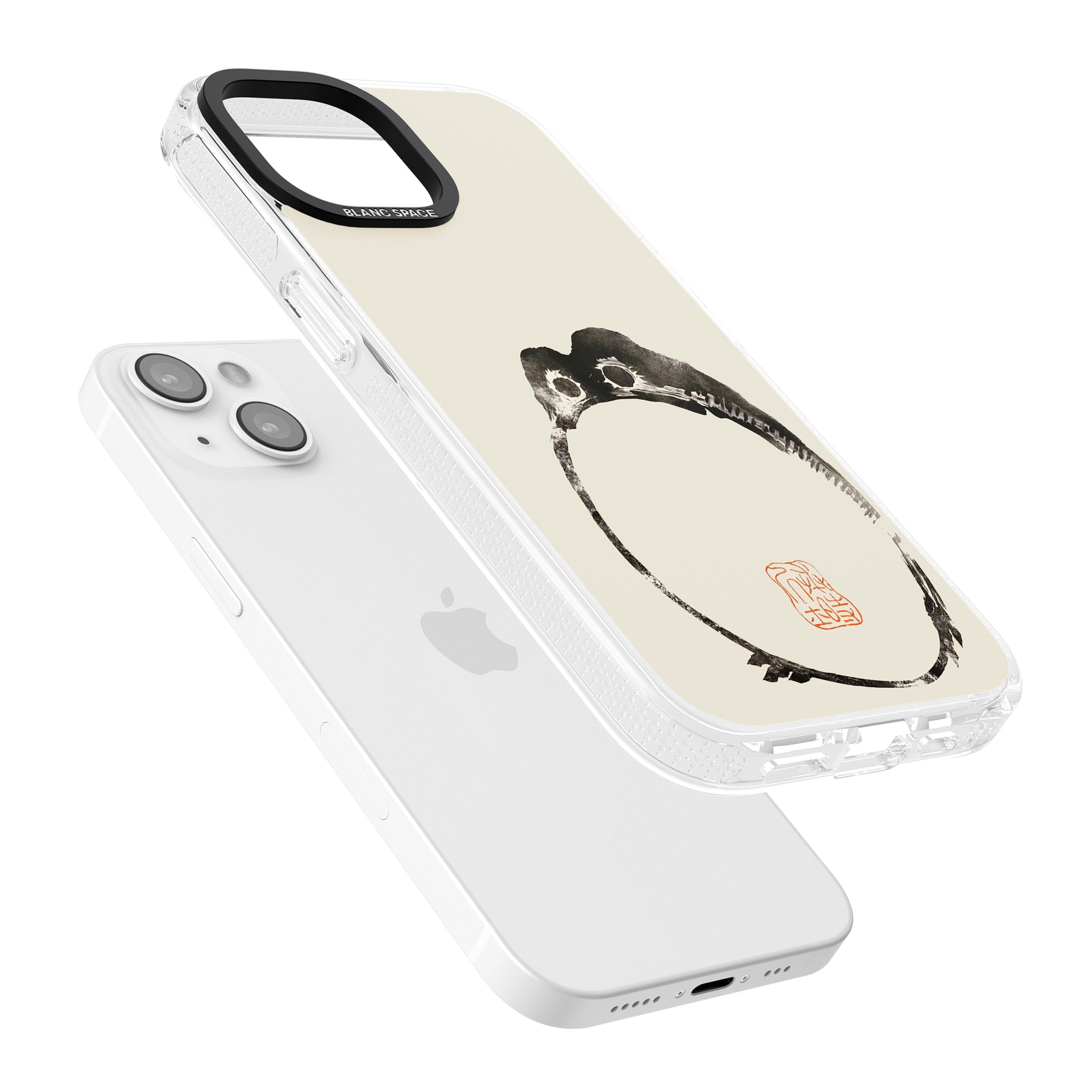 Matsumoto Hoji Round Frog iPhone 15 / 14 / 13 Clear Case Impact Air - Blanc Space