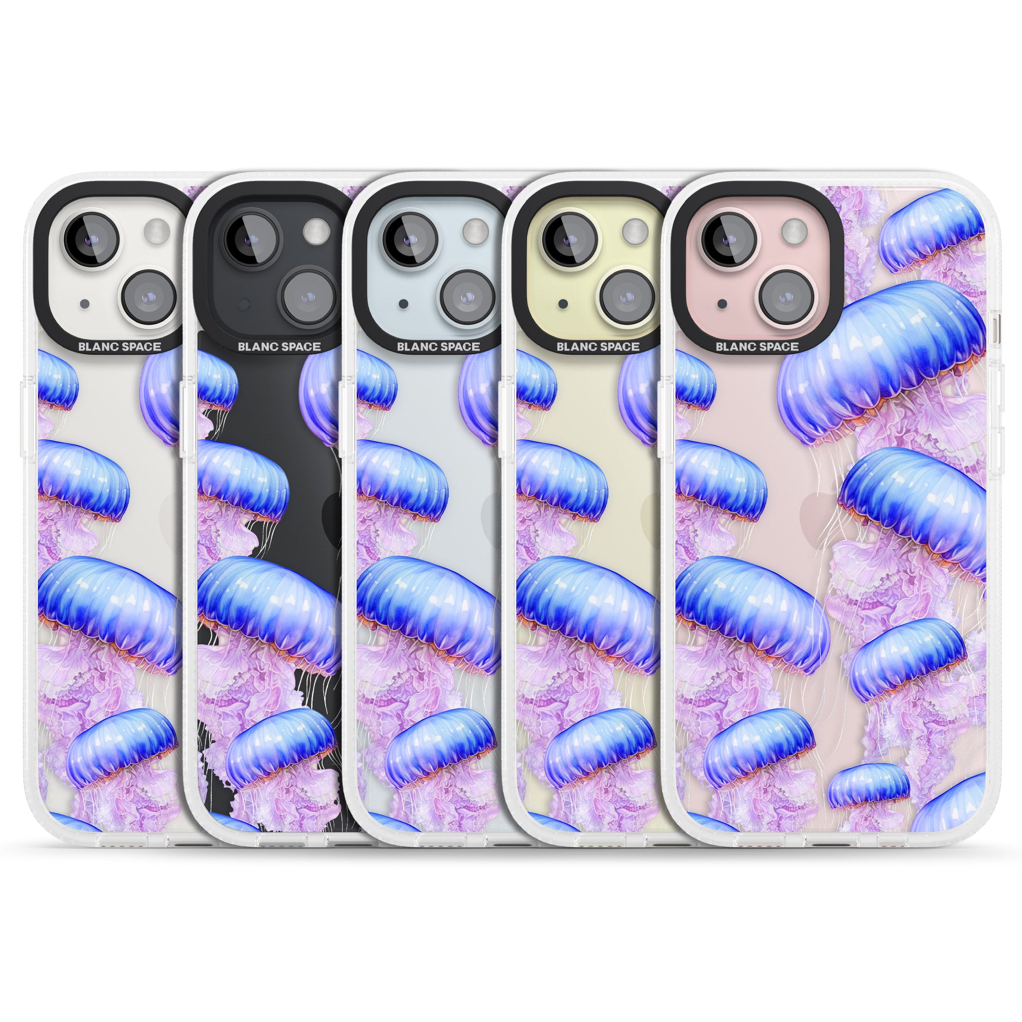 Jellyfish iPhone 15 / 14 / 13 Clear Case Impact Air - Blanc Space