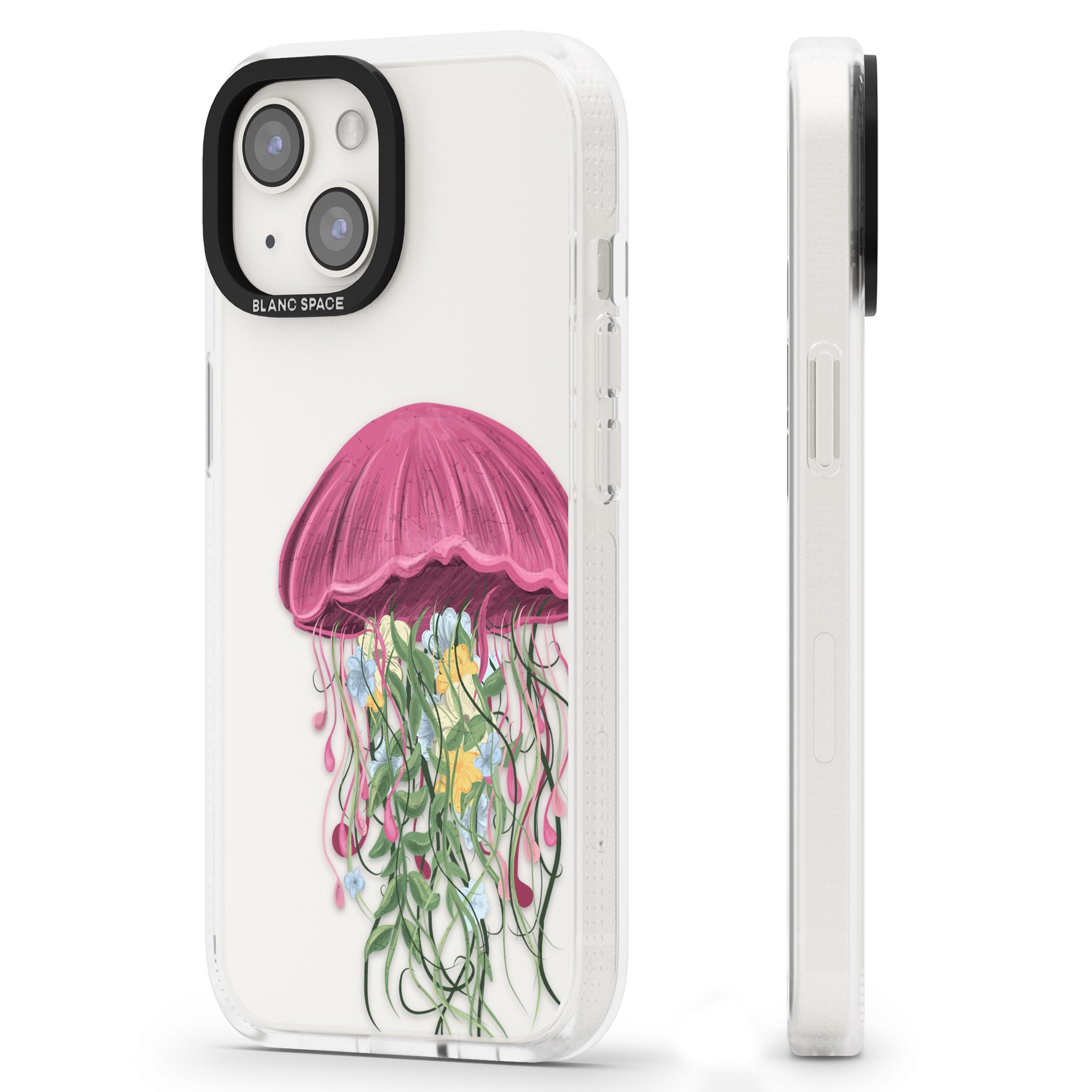 Botanical Jellyfish iPhone 15 / 14 / 13 Clear Case Impact Air - Blanc Space