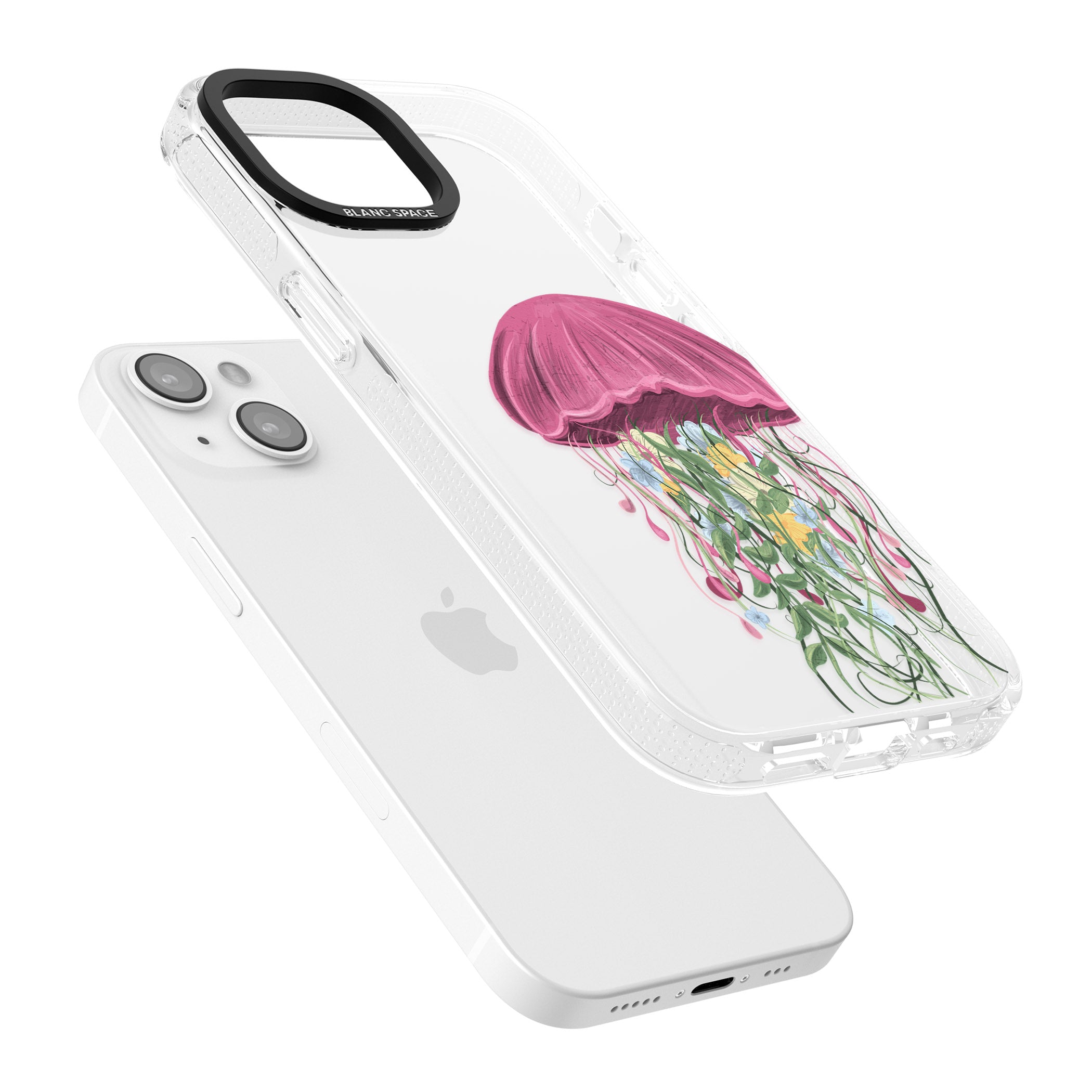 Botanical Jellyfish iPhone 15 / 14 / 13 Clear Case Impact Air - Blanc Space