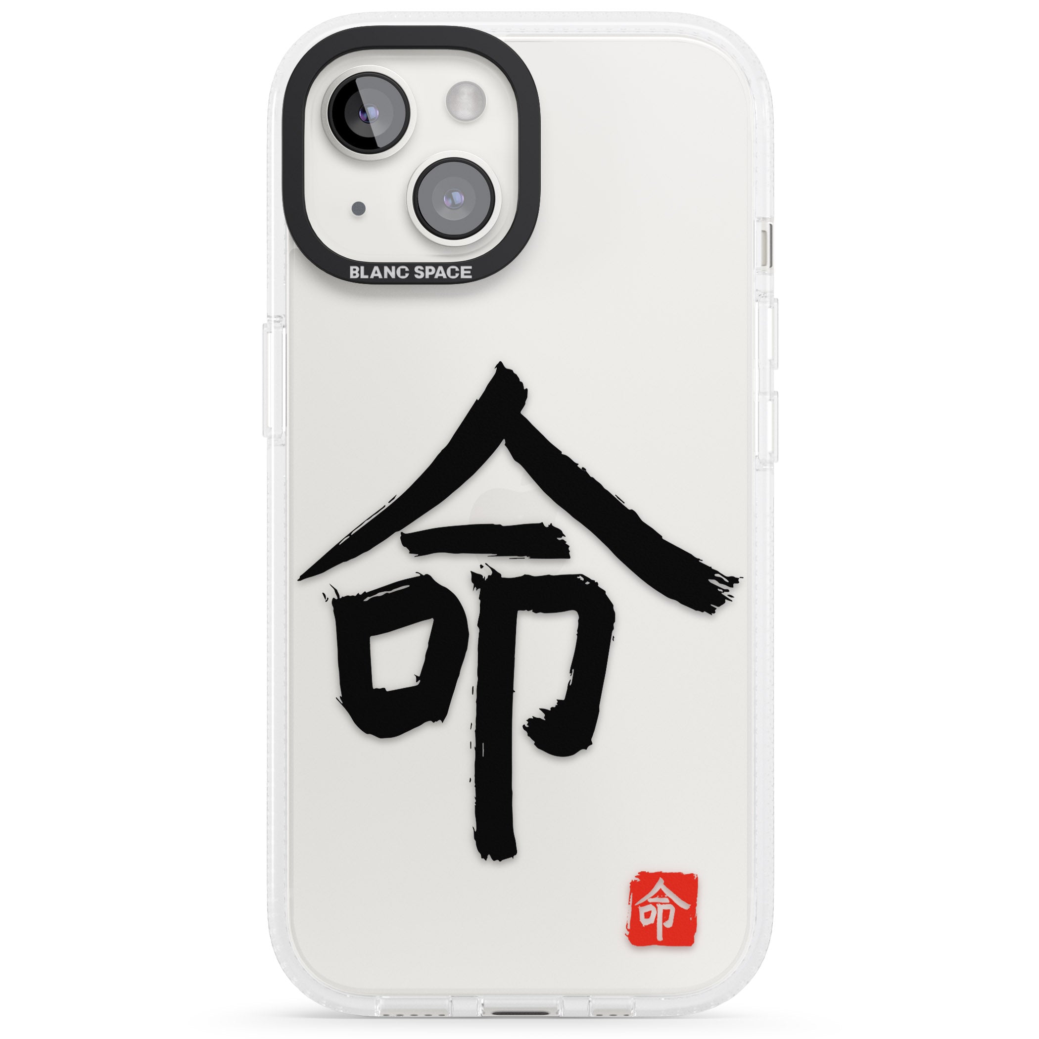 Japanese Kanji - Life iPhone 15 / 14 / 13 Clear Case Impact Air - Blanc Space