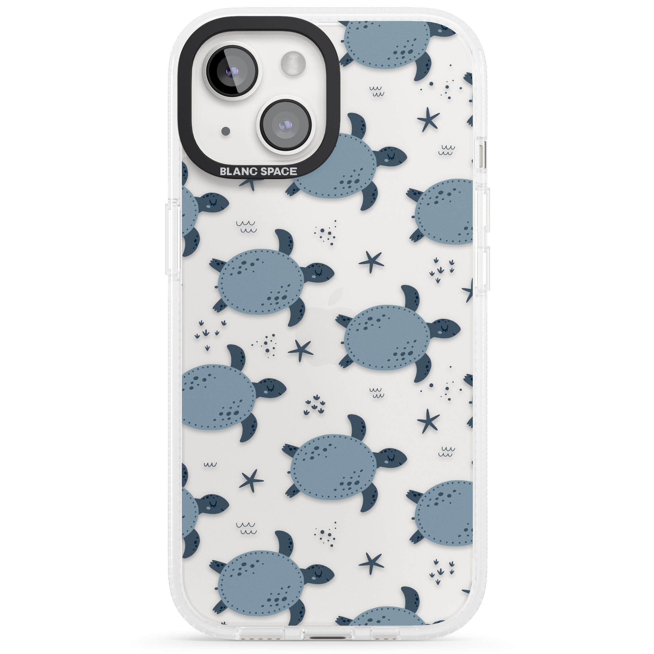 Under The Sea Patterns Sea Turtles (Clear) iPhone 15 / 14 / 13 Clear Case Impact Air - Blanc Space