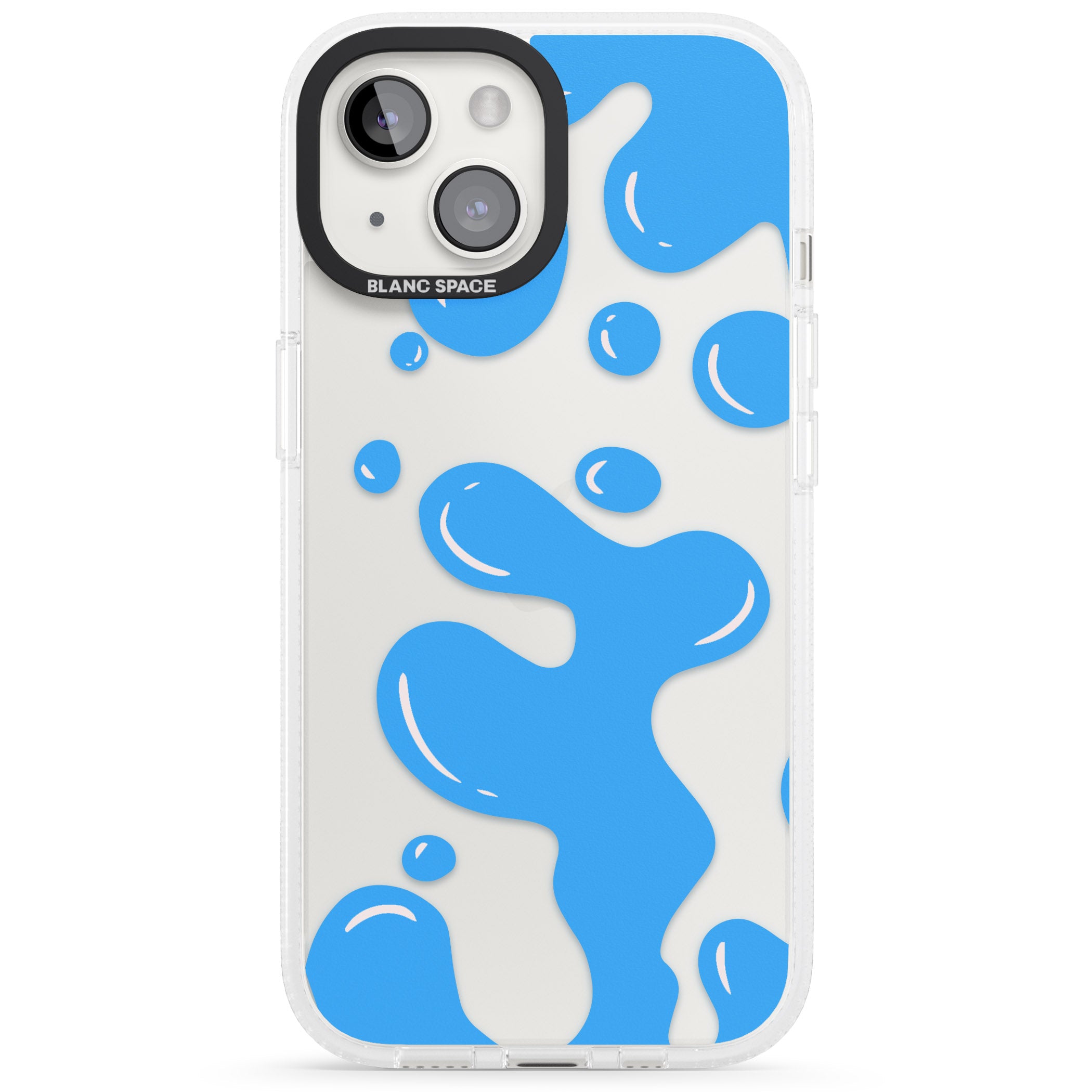 Blue Lava Lamp iPhone 15 / 14 / 13 Clear Case Impact Air - Blanc Space