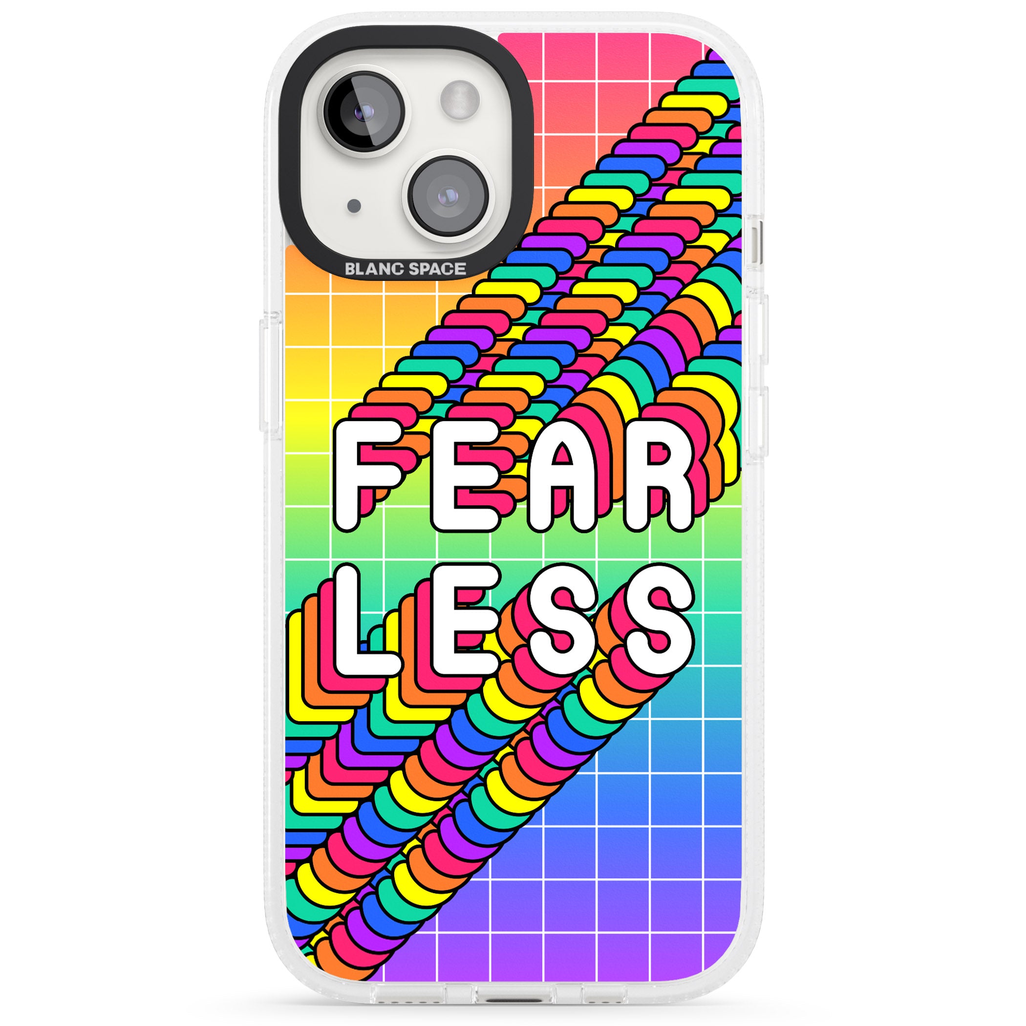 Fearless iPhone 15 / 14 / 13 Clear Case Impact Air - Blanc Space