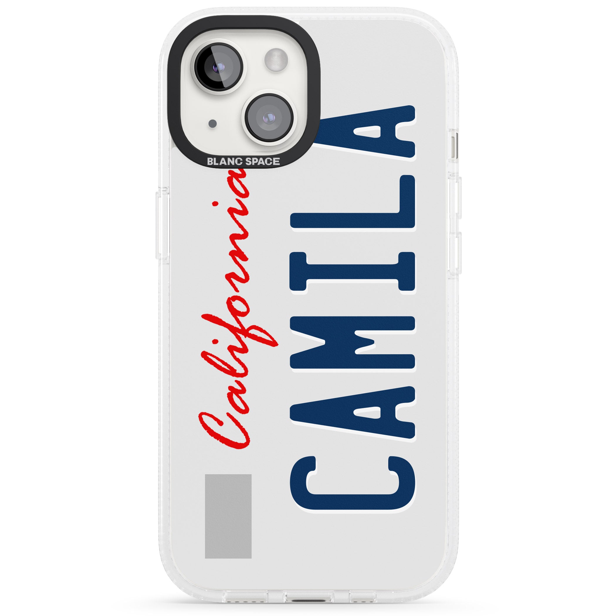 California License Plate iPhone 15 / 14 / 13 Clear Case Impact Air - Blanc Space