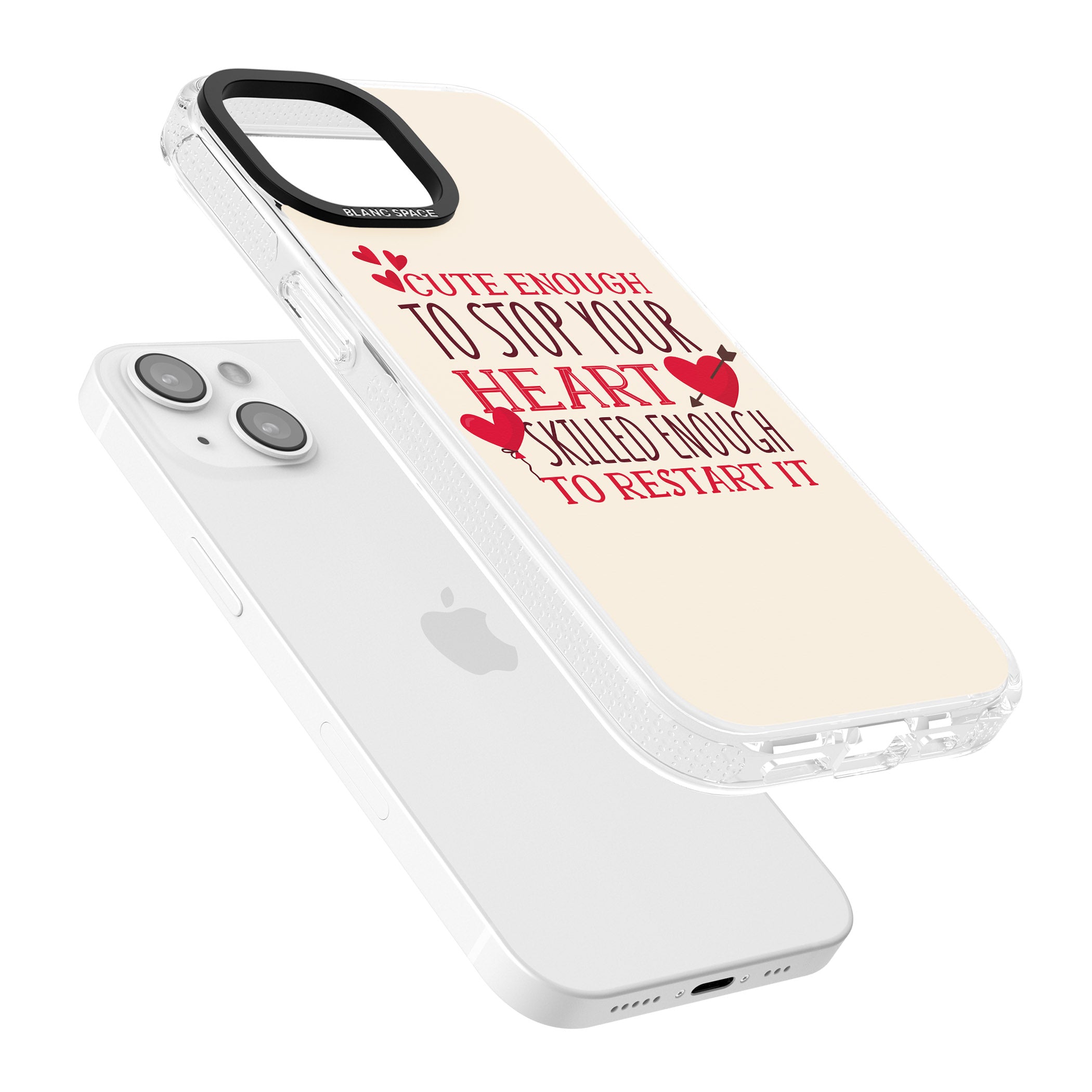 Medical Design Cute Enough to Stop Your Heart iPhone 15 / 14 / 13 Clear Case Impact Air - Blanc Space