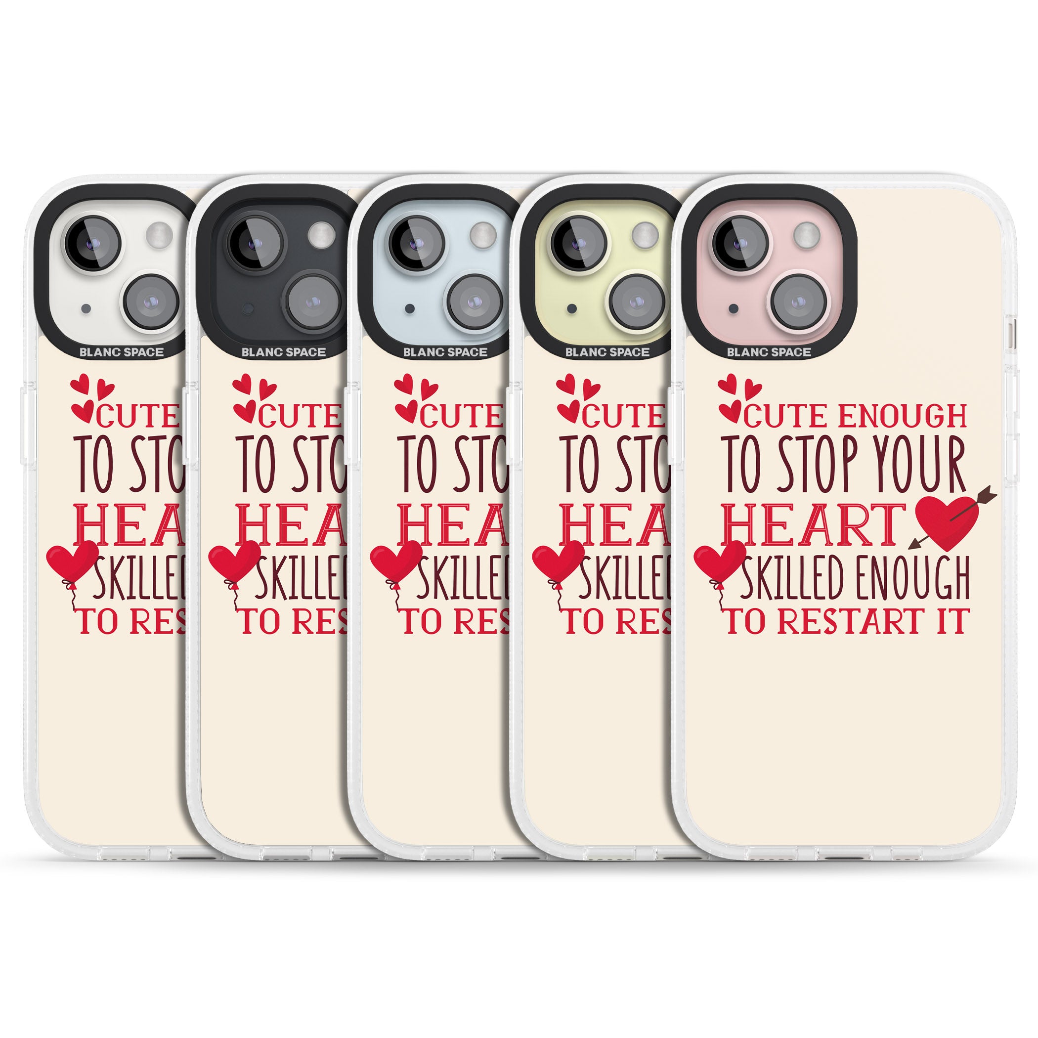 Medical Design Cute Enough to Stop Your Heart iPhone 15 / 14 / 13 Clear Case Impact Air - Blanc Space