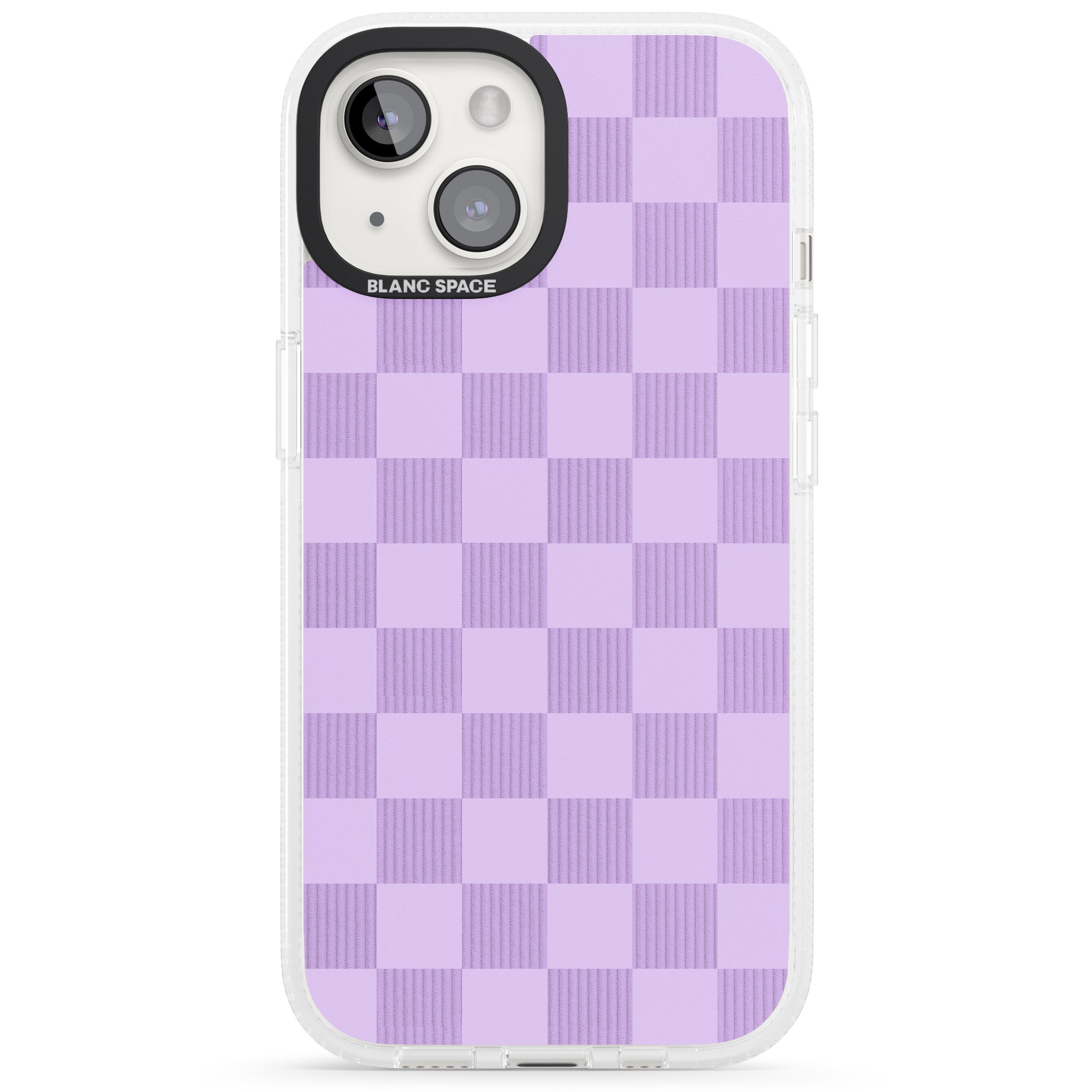 LILAC CHECKERED iPhone 15 / 14 / 13 Clear Case Impact Air - Blanc Space