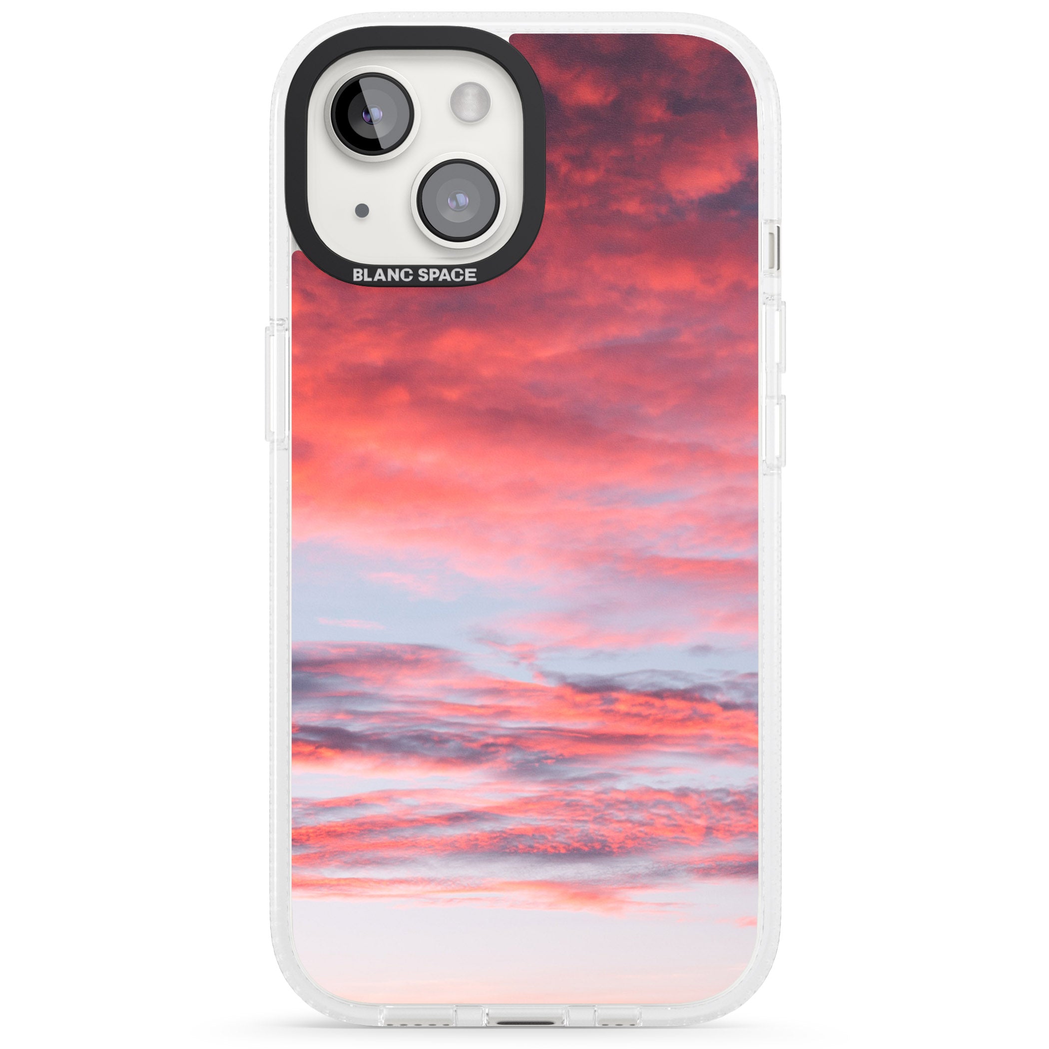 Pink Cloudy Sunset Photograph iPhone 15 / 14 / 13 Clear Case Impact Air - Blanc Space
