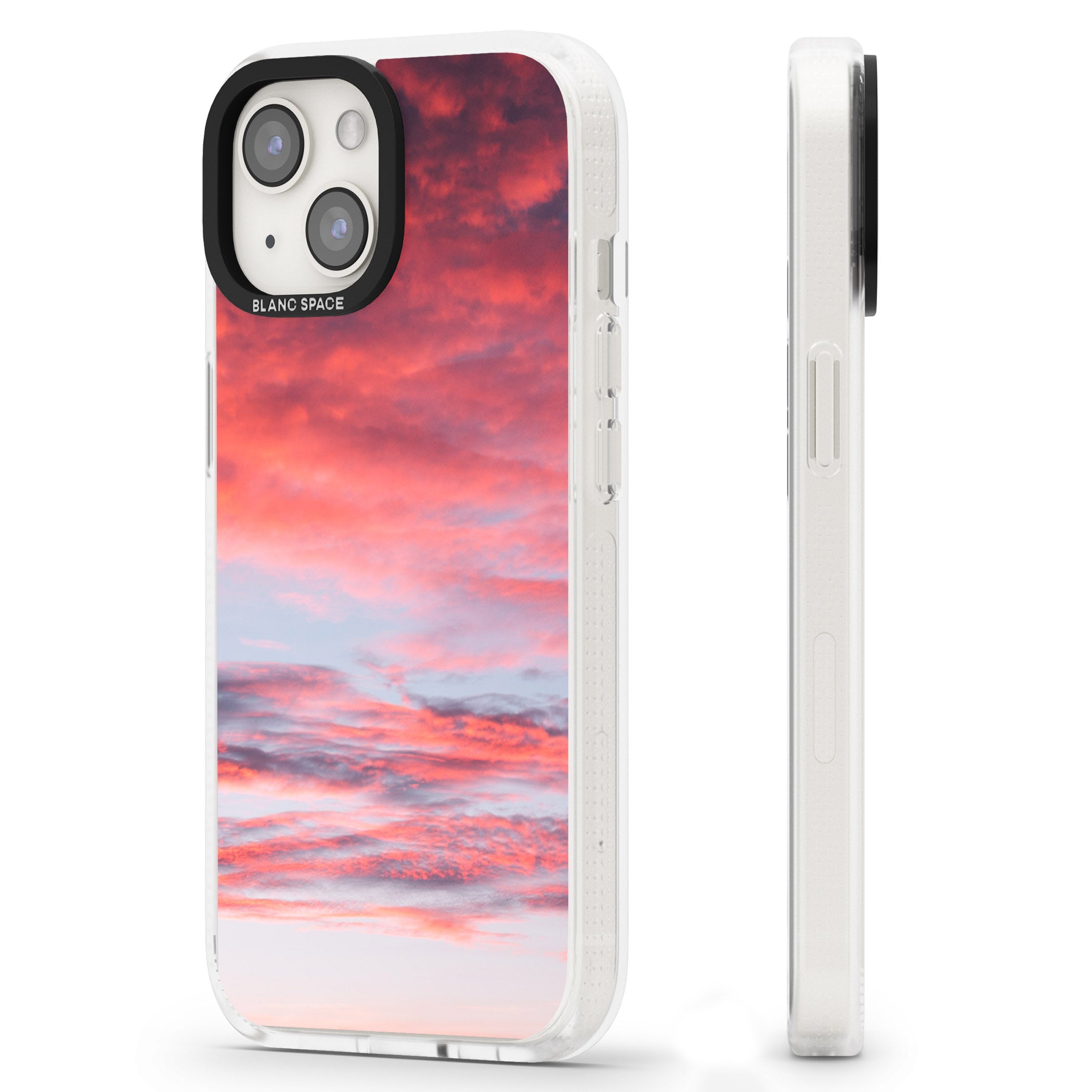 Pink Cloudy Sunset Photograph iPhone 15 / 14 / 13 Clear Case Impact Air - Blanc Space