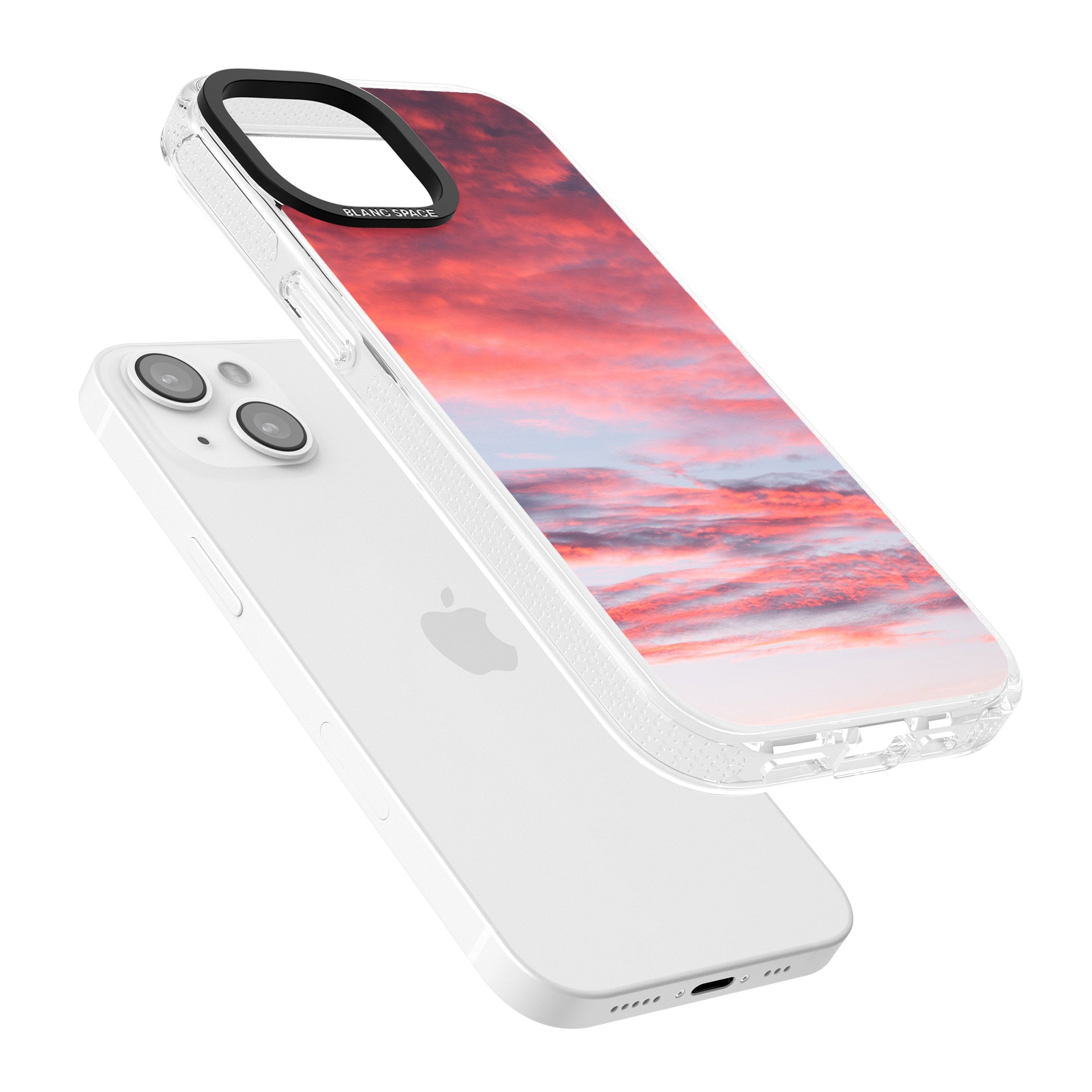 Pink Cloudy Sunset Photograph iPhone 15 / 14 / 13 Clear Case Impact Air - Blanc Space