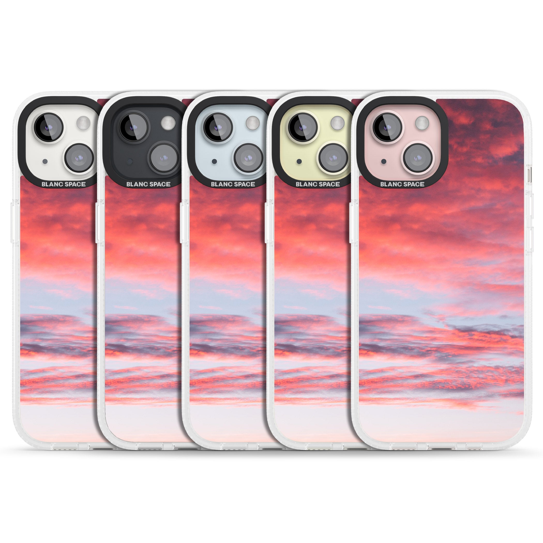 Pink Cloudy Sunset Photograph iPhone 15 / 14 / 13 Clear Case Impact Air - Blanc Space