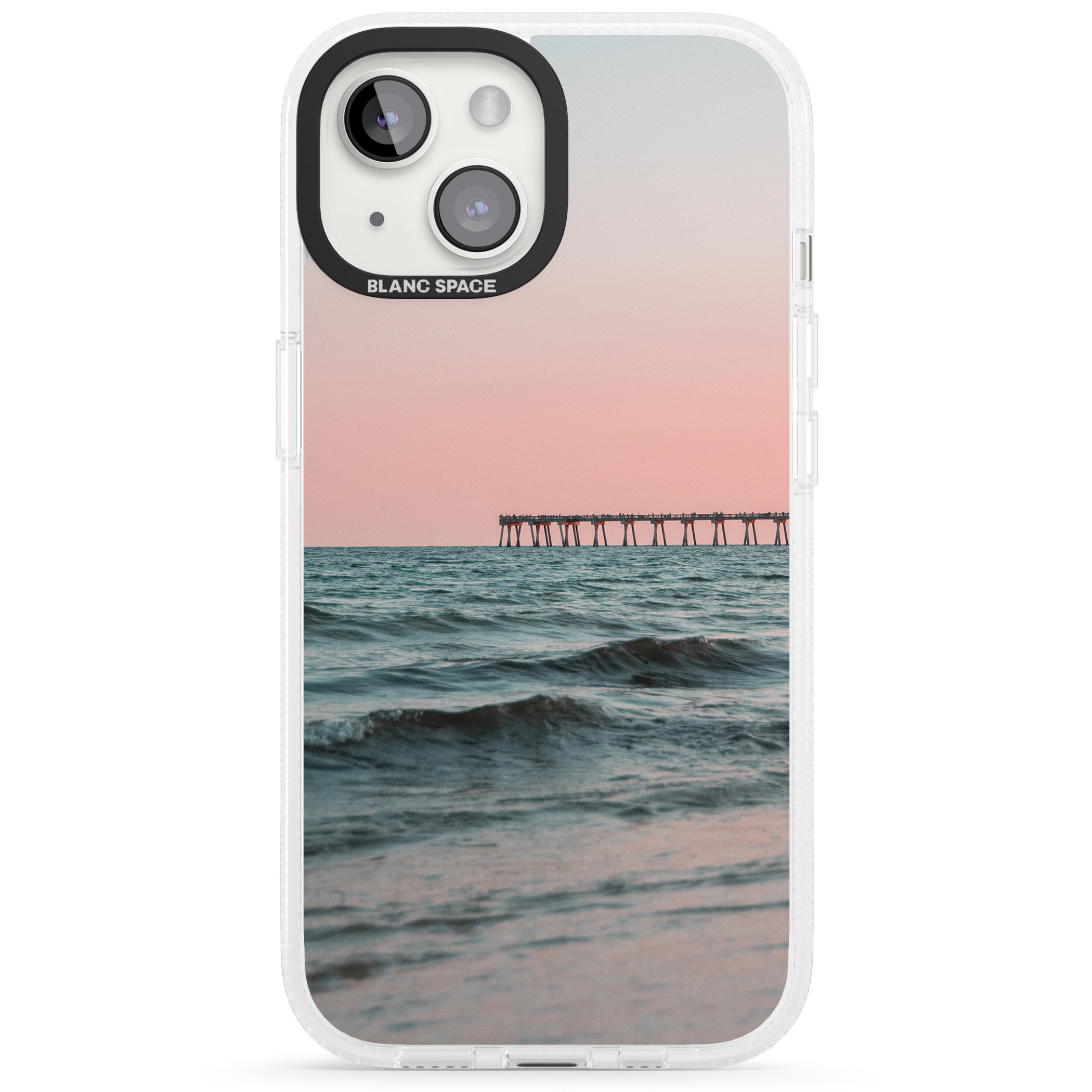 Beach Pier Photograph iPhone 15 / 14 / 13 Clear Case Impact Air - Blanc Space