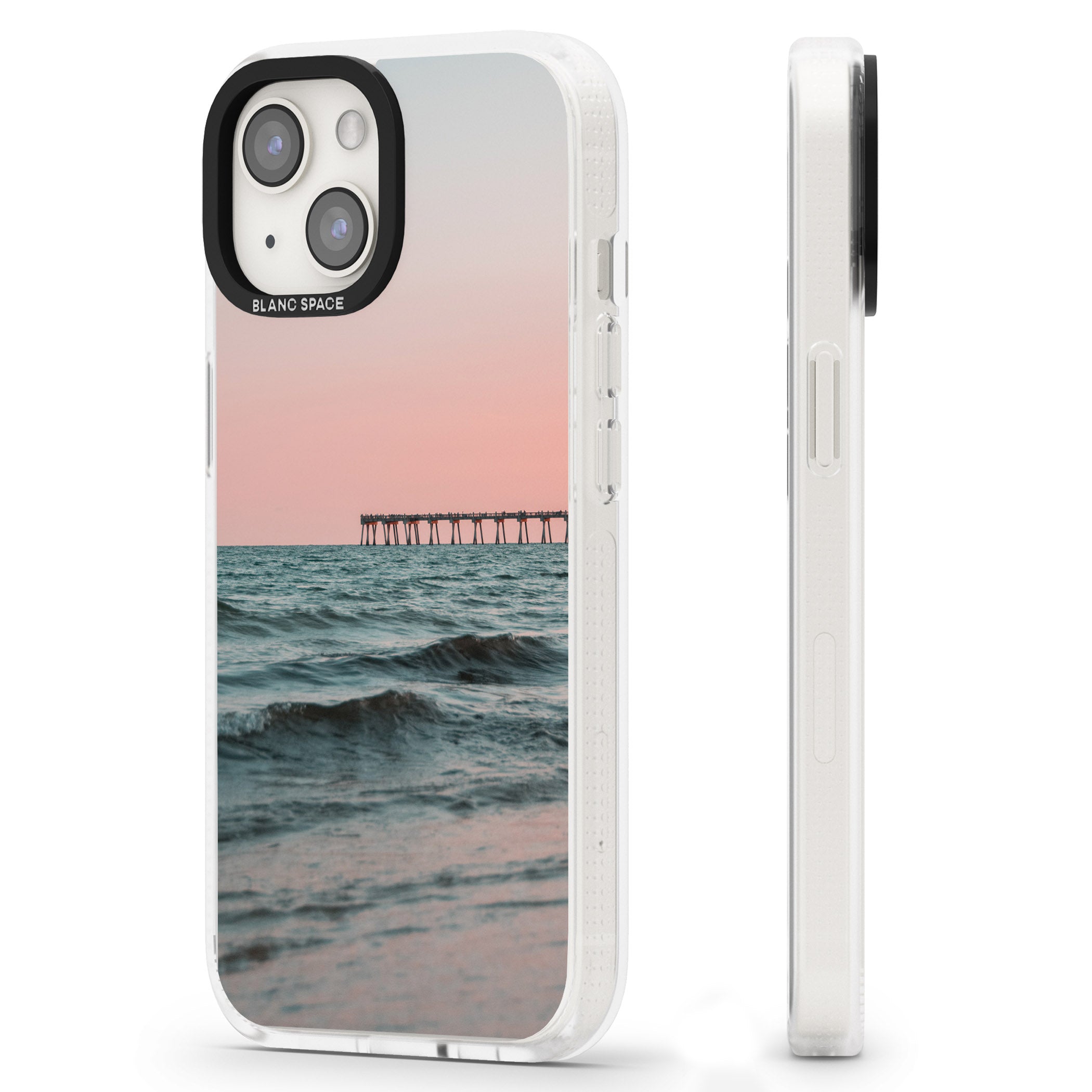 Beach Pier Photograph iPhone 15 / 14 / 13 Clear Case Impact Air - Blanc Space