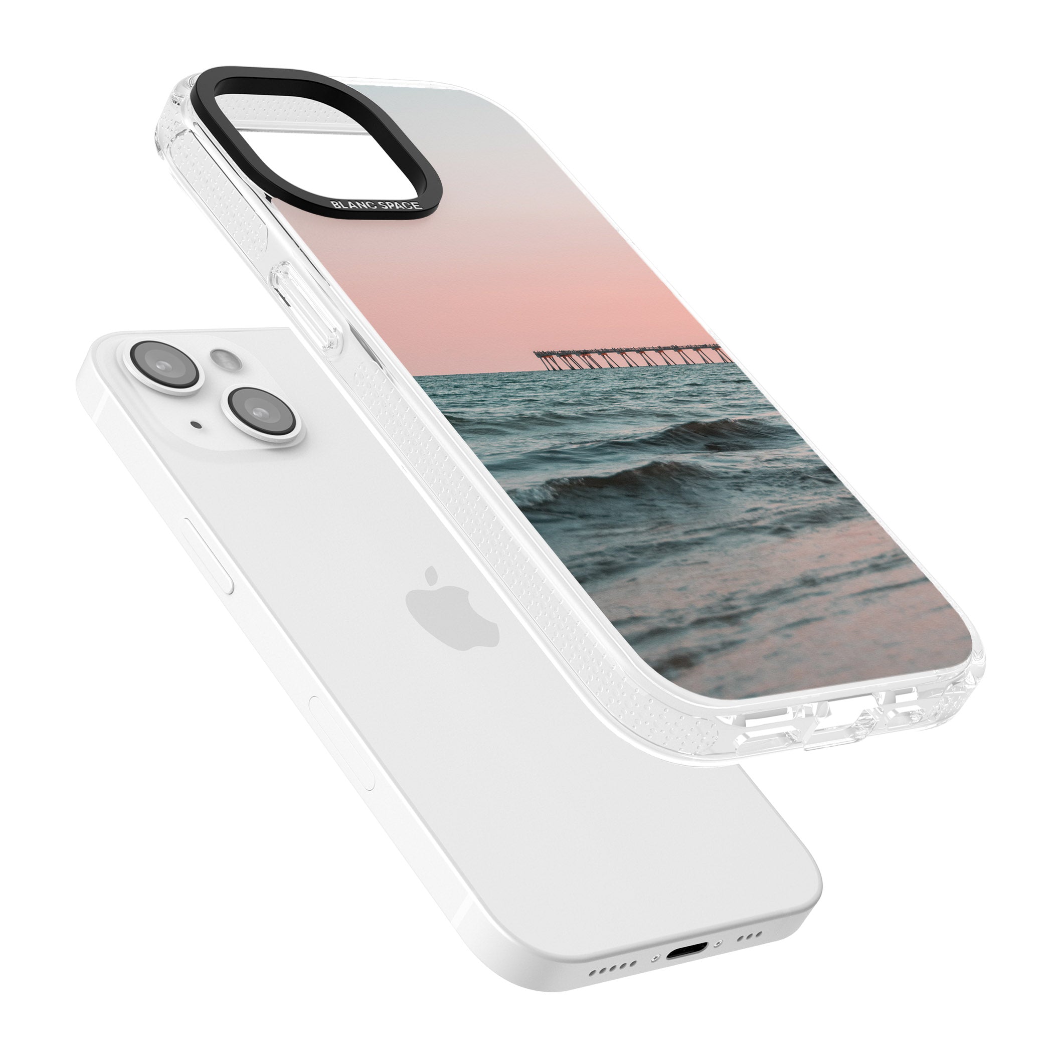 Beach Pier Photograph iPhone 15 / 14 / 13 Clear Case Impact Air - Blanc Space