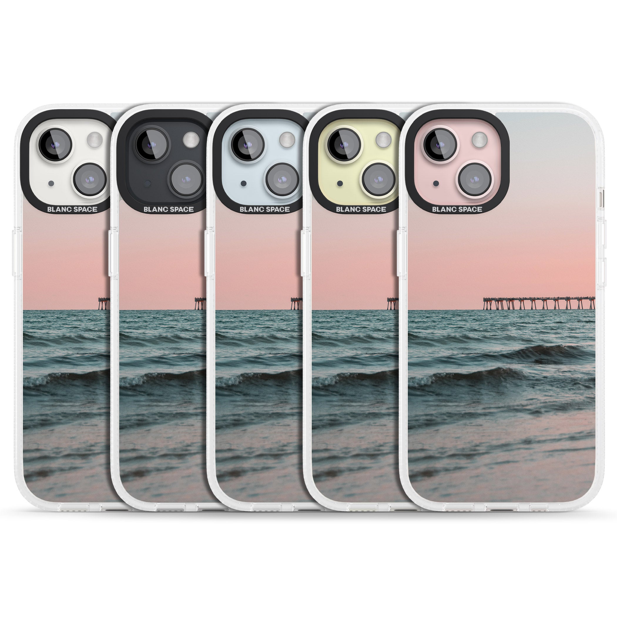 Beach Pier Photograph iPhone 15 / 14 / 13 Clear Case Impact Air - Blanc Space