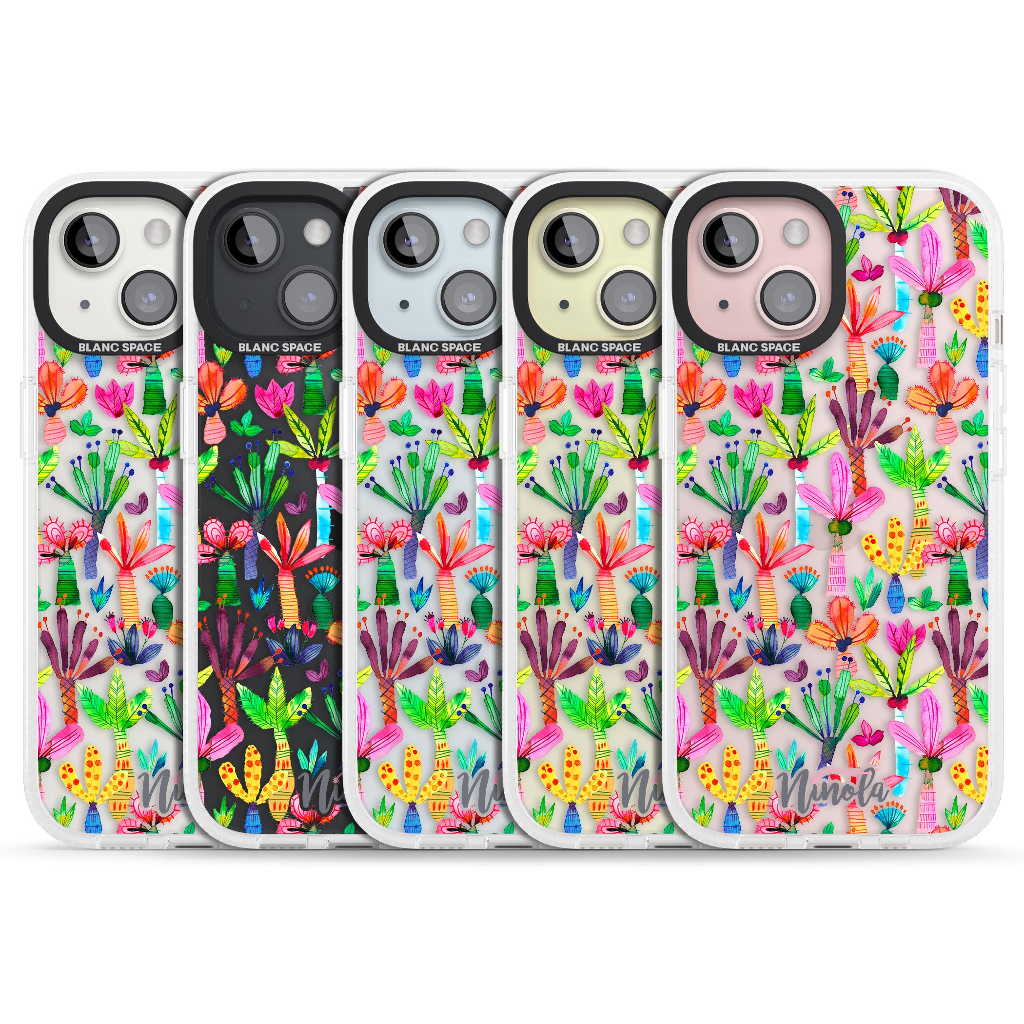 Palms Garden iPhone 15 / 14 / 13 Clear Case Impact Air - Blanc Space