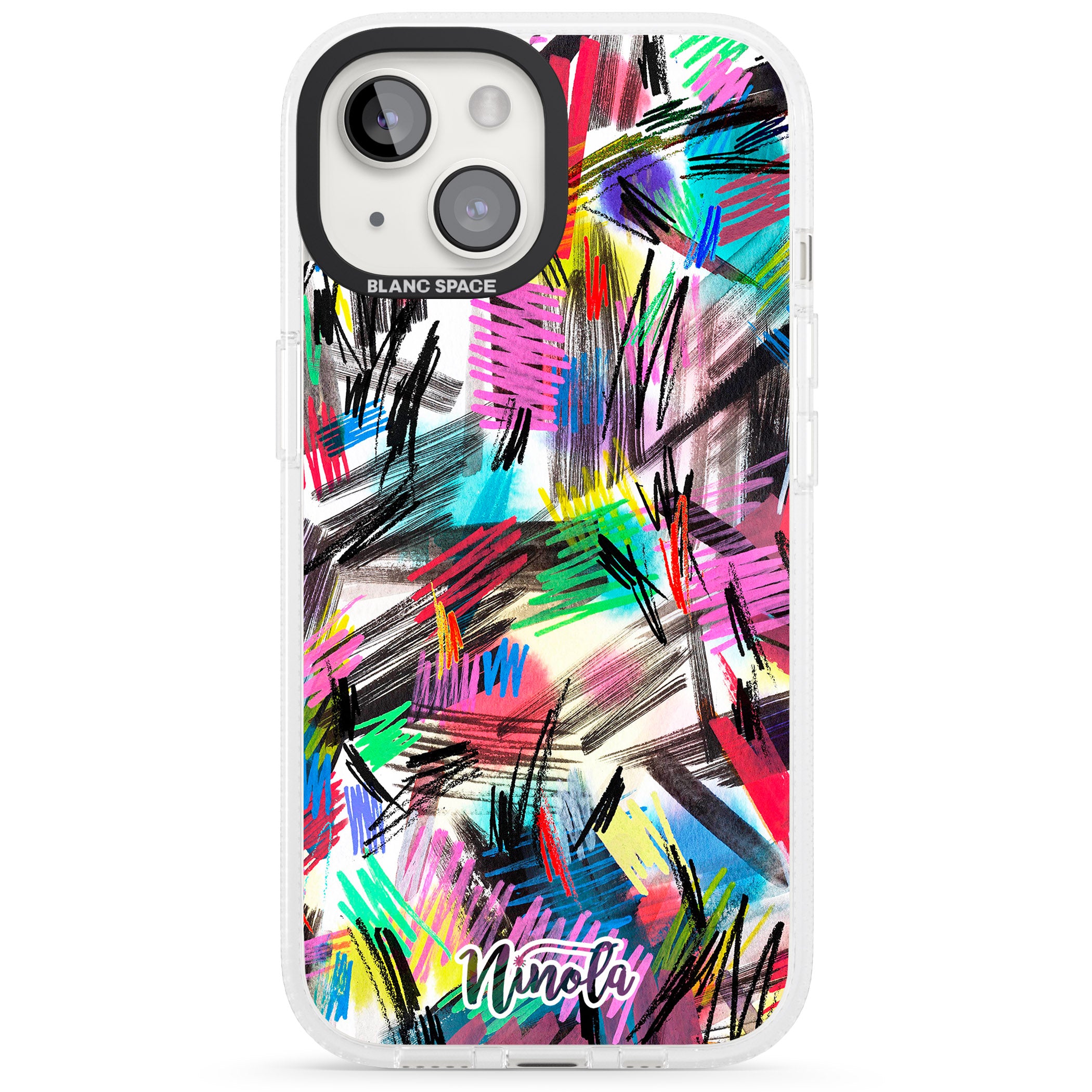 Wild Strokes iPhone 15 / 14 / 13 Clear Case Impact Air - Blanc Space