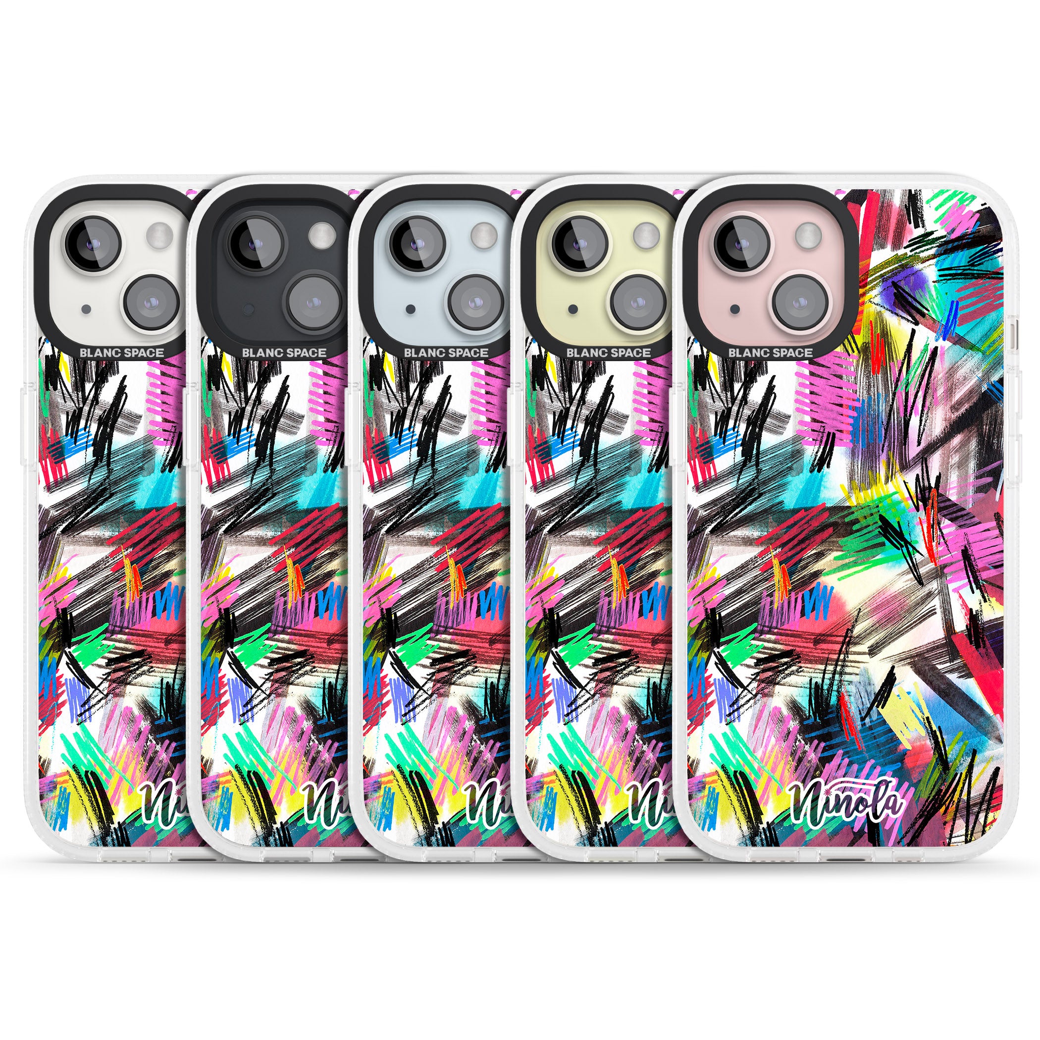 Wild Strokes iPhone 15 / 14 / 13 Clear Case Impact Air - Blanc Space