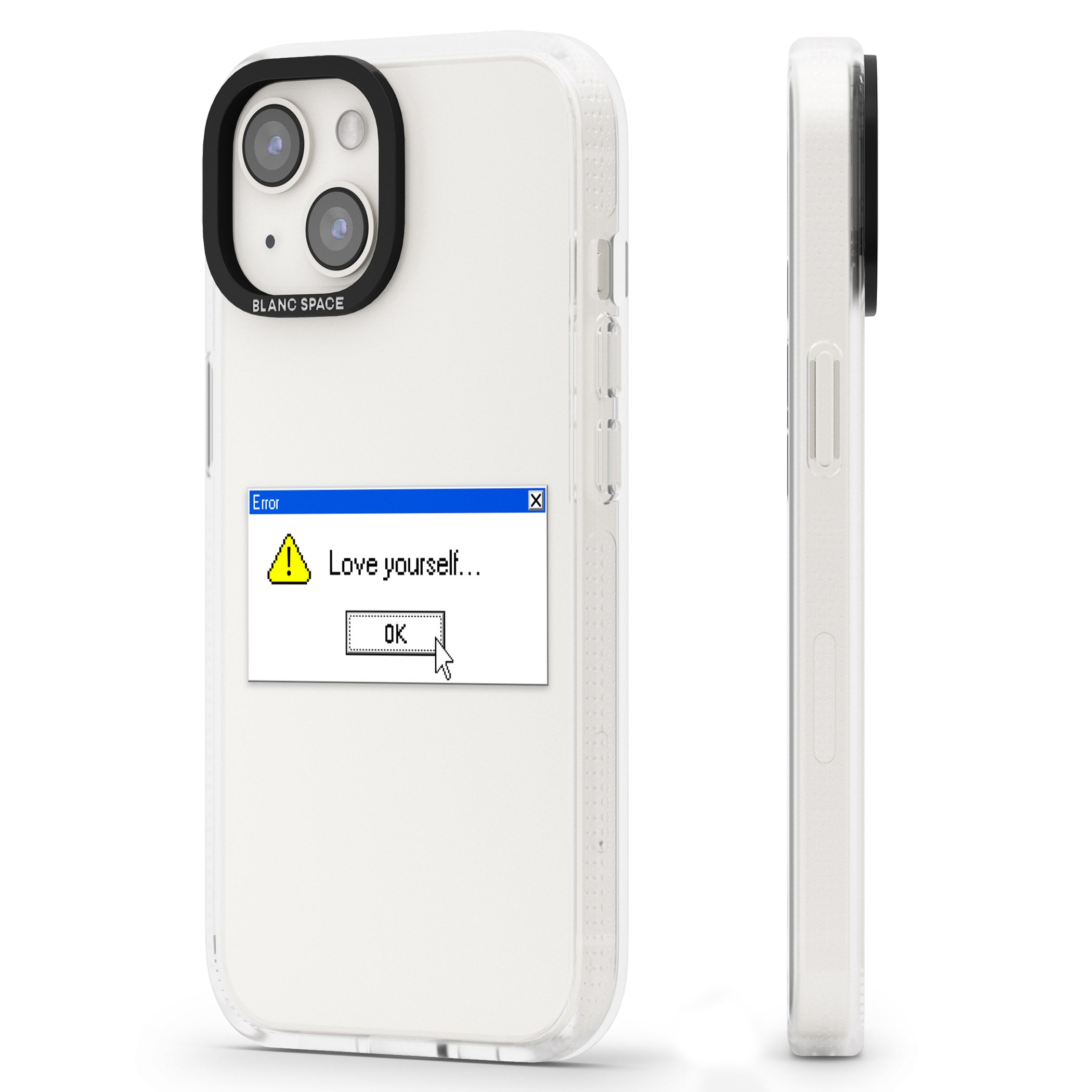 Love yourself.exe iPhone 15 / 14 / 13 Clear Case Impact Air - Blanc Space