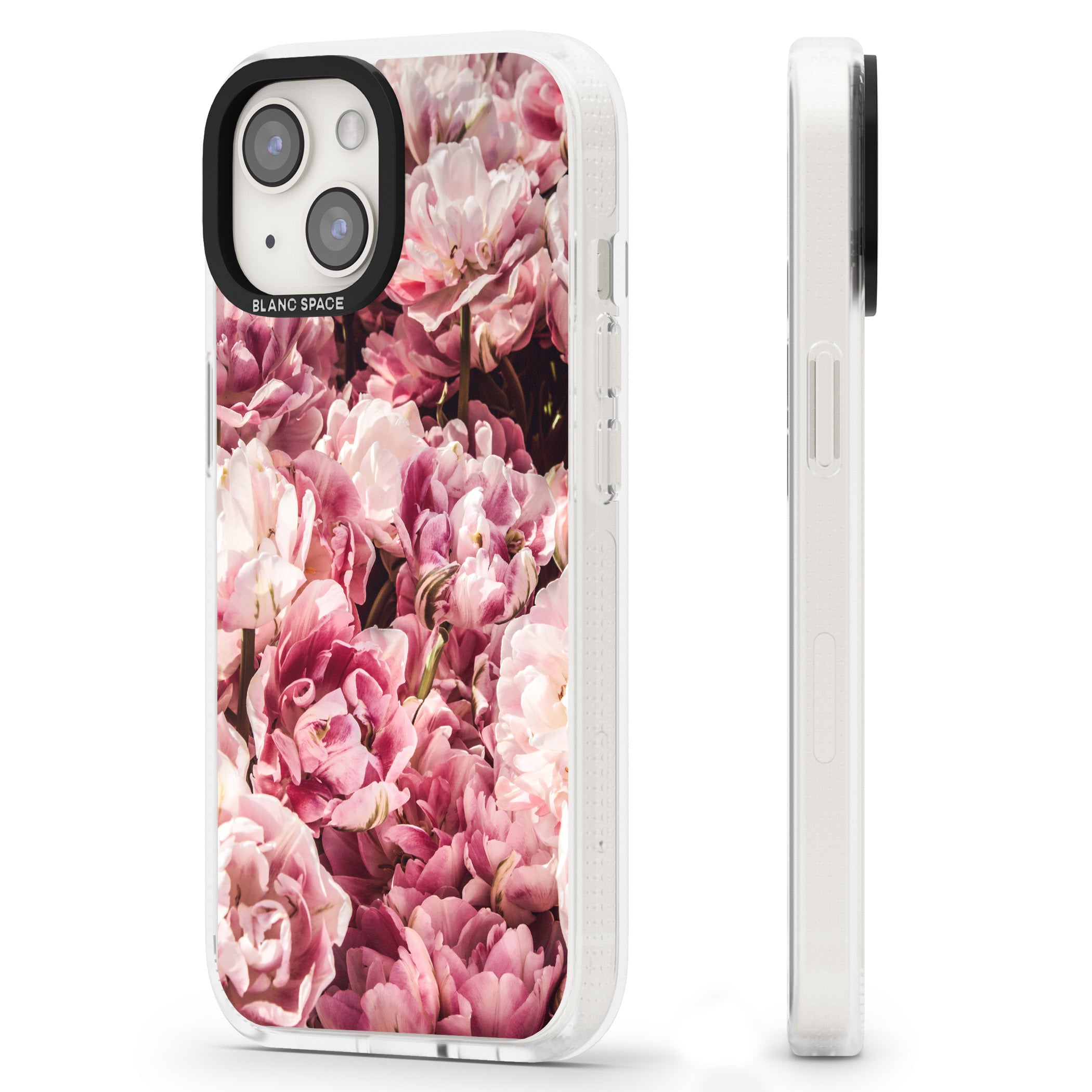 Pink Peonies iPhone 15 / 14 / 13 Clear Case Impact Air - Blanc Space